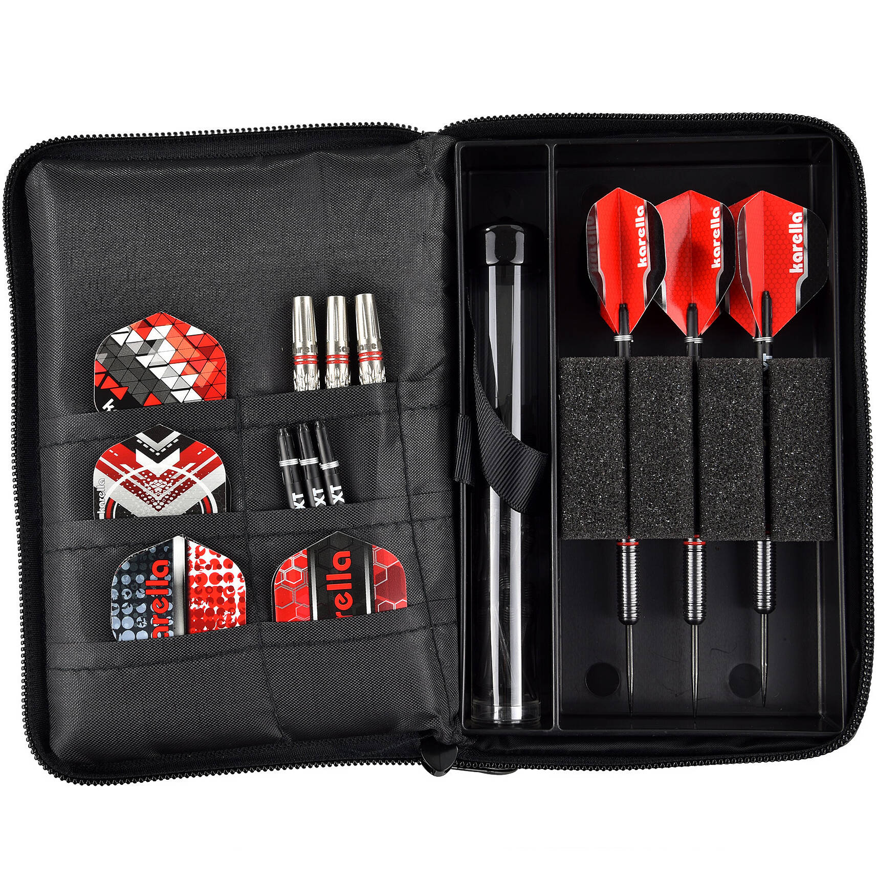 Karella-The-Pak-Leder-Dartswallet-The-Pak-Innenanischt-mit-Inhalt Karella - The Pak Leder Dartswallet