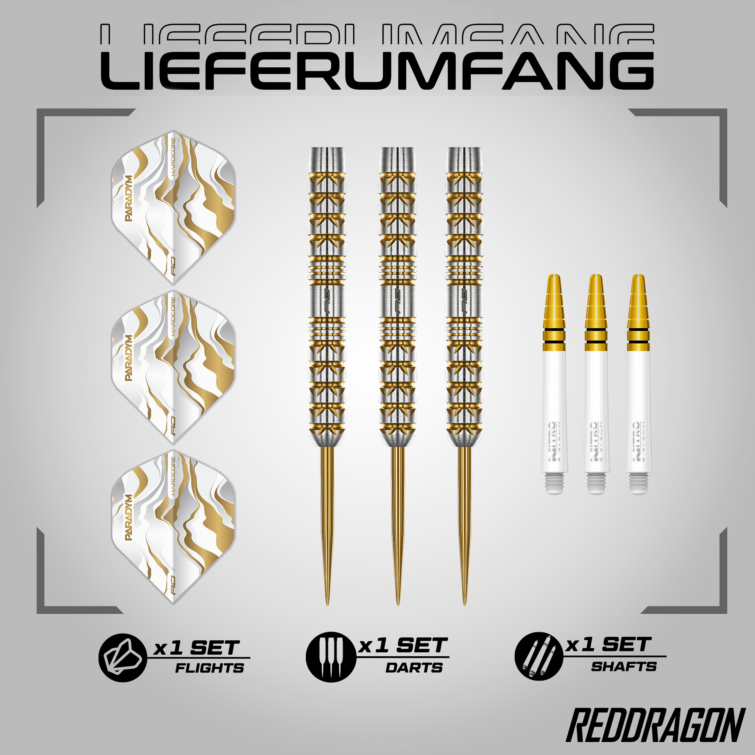 Red Dragon - Paradym Gold Parallel - Steeldart Red Dragon - Paradym Gold Parallel - Steeldart
