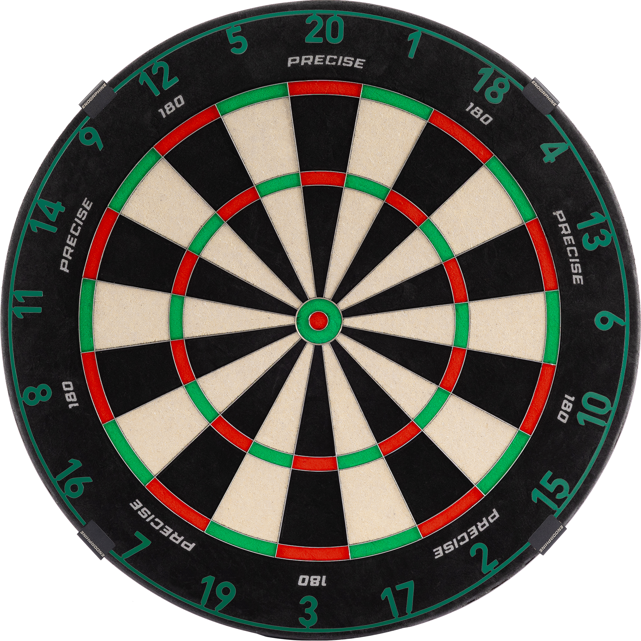 Precise180 - Endorphine Dartboard mit Lasercut Zahlenring