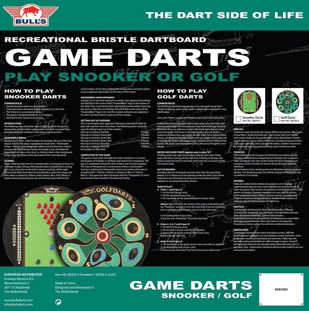 Bull´s NL - Game Dartboard - Snooker