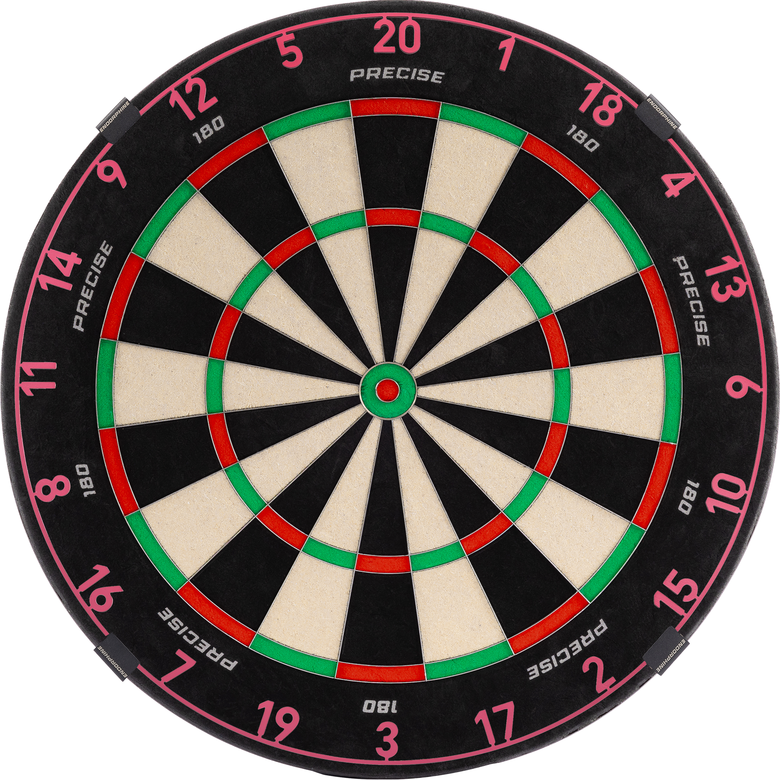 Precise180 - Endorphine Dartboard mit Lasercut Zahlenring