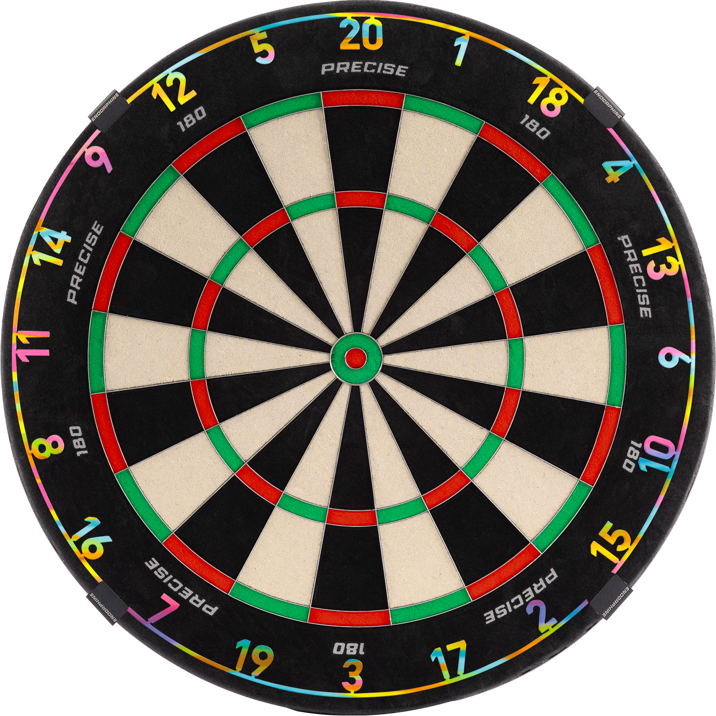 Precise180 - Endorphine Dartboard mit Lasercut Zahlenring Precise180 - Endorphine Dartboard mit Lasercut Zahlenring