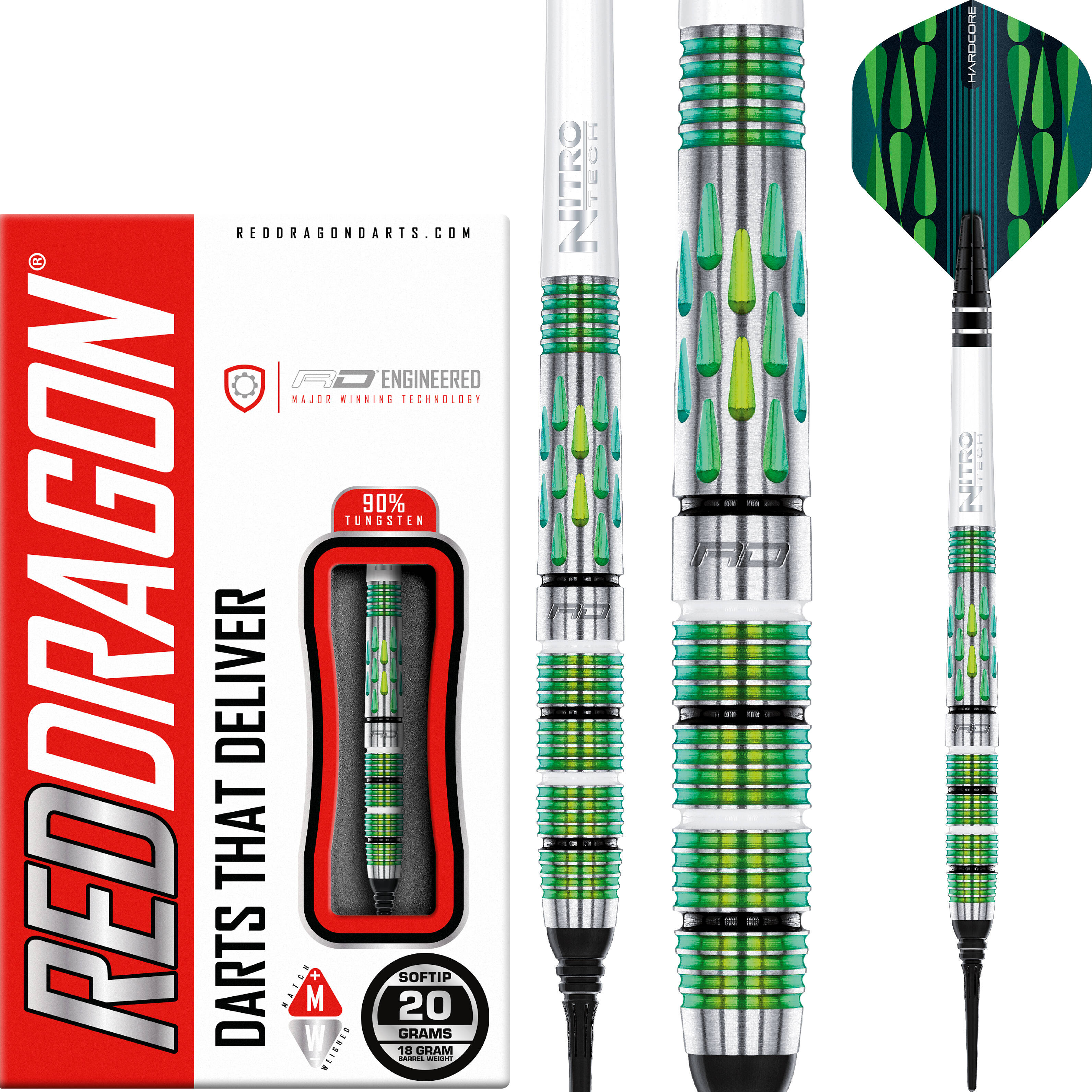 Red-Dragon-Artura-Green-Softdart-Collage Red Dragon - Artura Green - Softdart