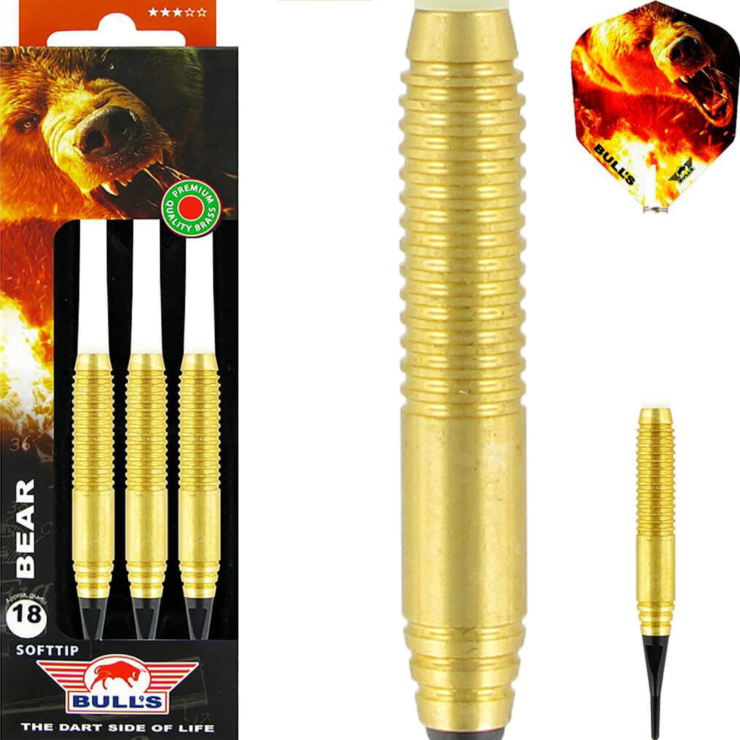 Bull-s-NL-Bear-Brass-Softdart-Collage Bull's NL - Bear Brass - Softdart