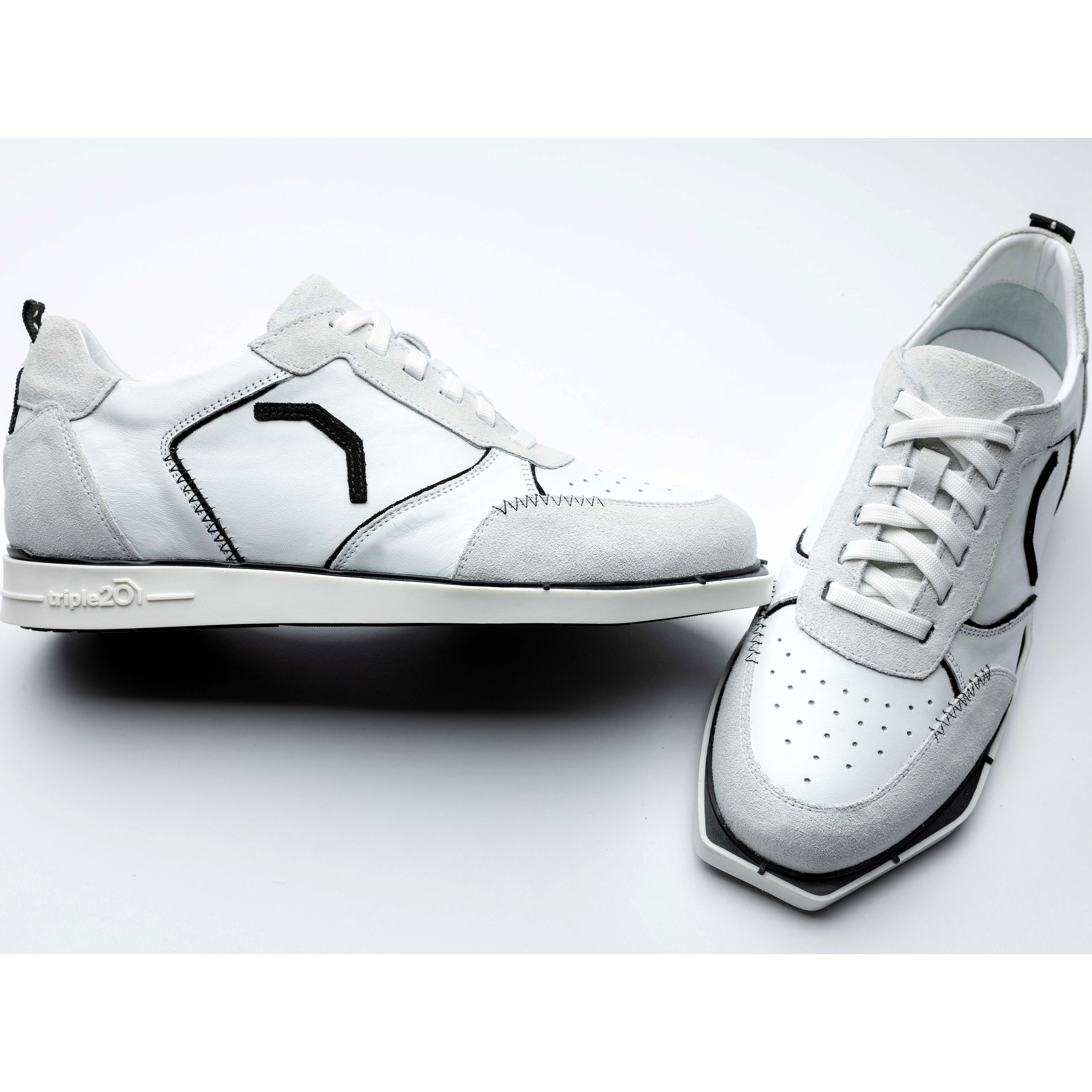 Triple20-Dartsshoes-Leder-Weiss-Schwarz-Dynamisch Triple20 Dartsshoes - Leder Weiß/Schwarz