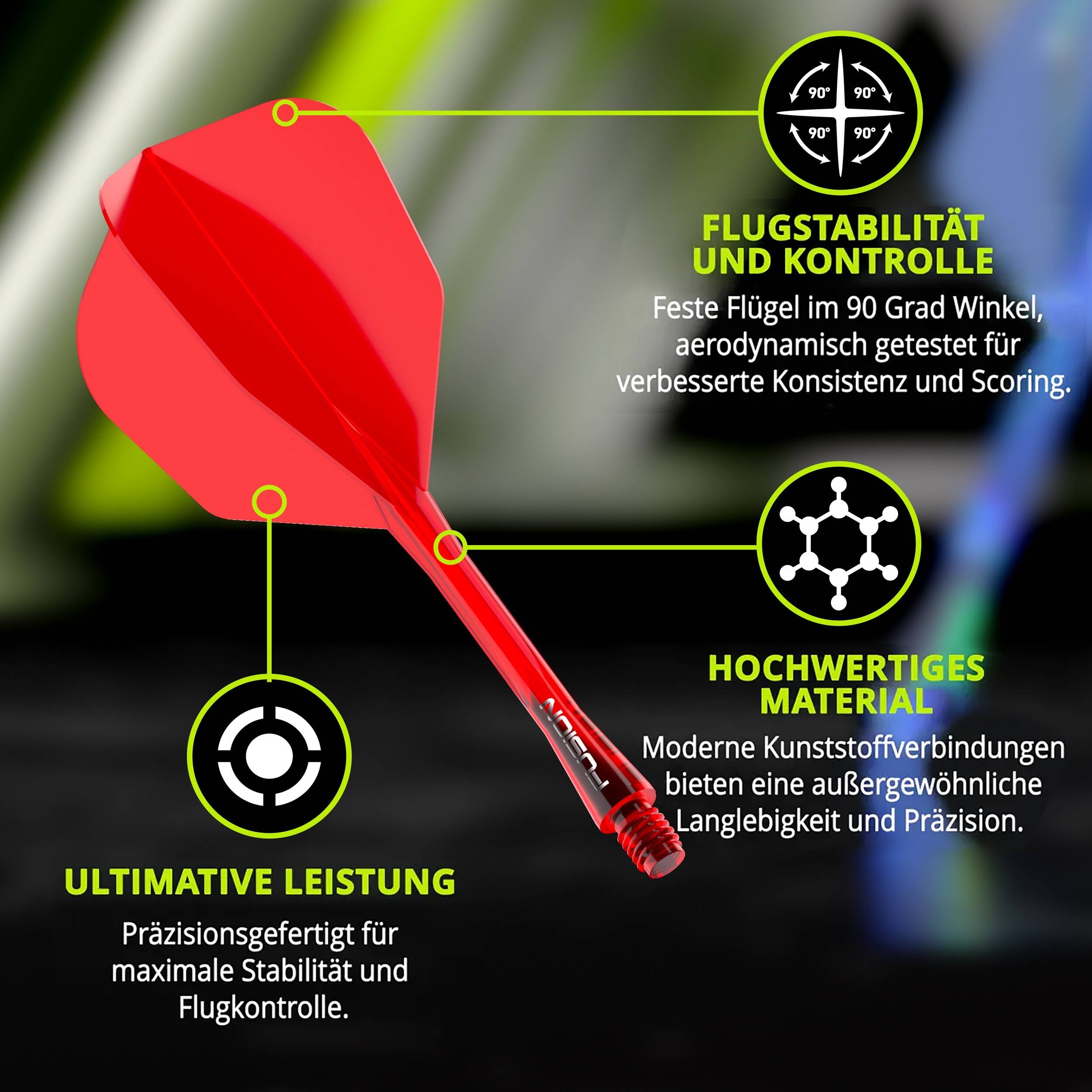 Winmau - Fusion Flightsystem Rot - No6