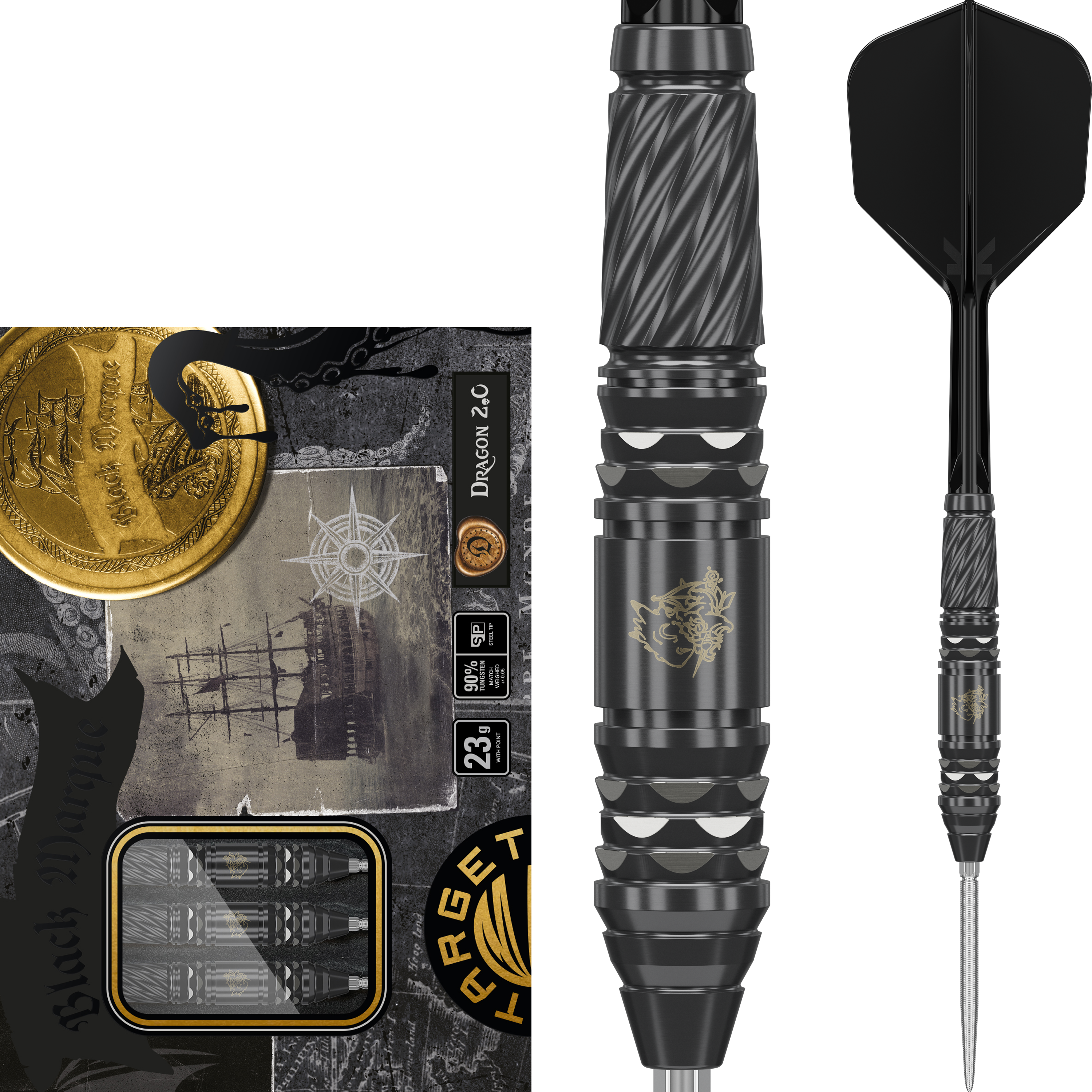 Target Japan - Swiss Point - Black Marque Dragon G2 - Steeldart Target Japan - Swiss Point - Black Marque Dragon G2 - Steeldart