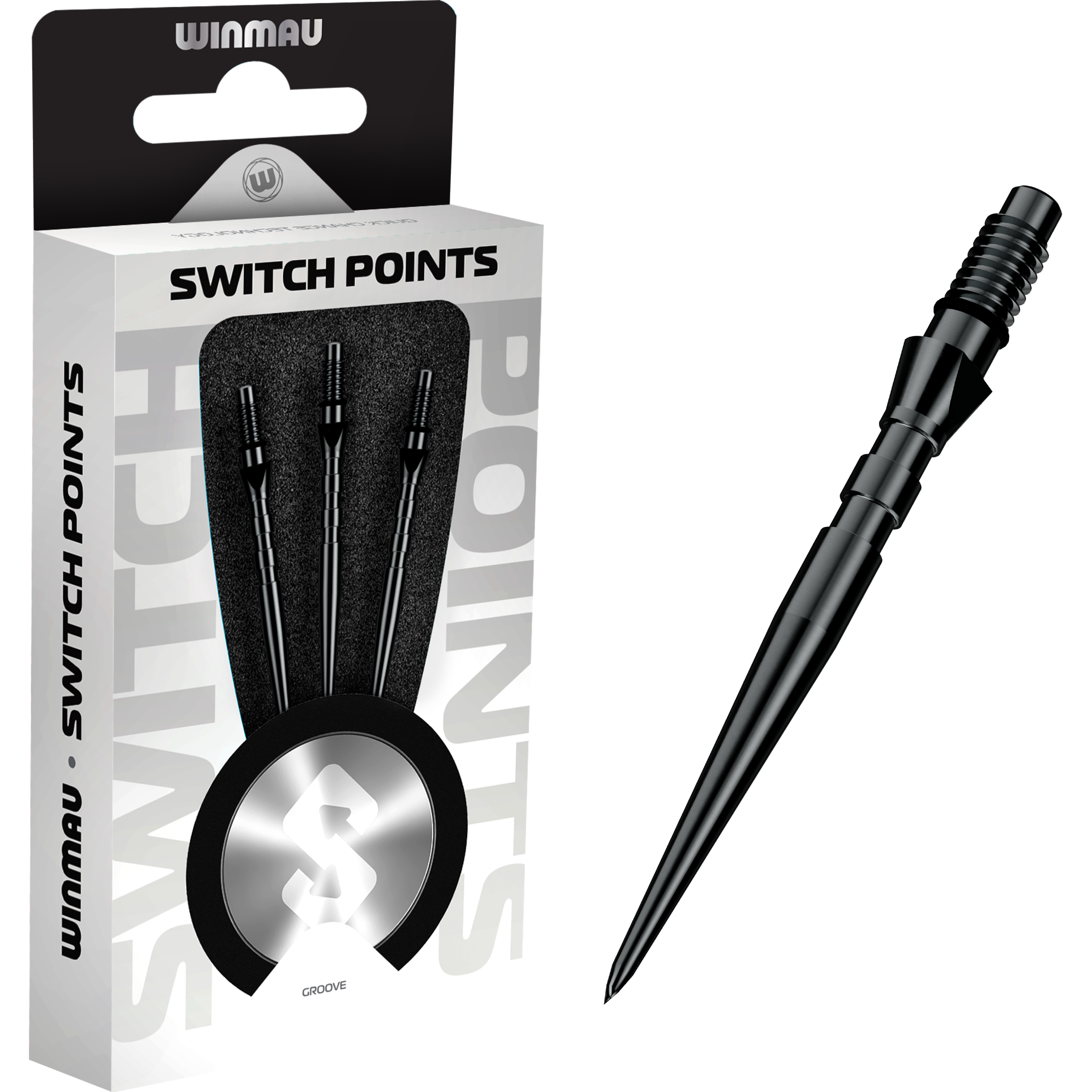 Winmau - Switch Point Groove - Schwarz