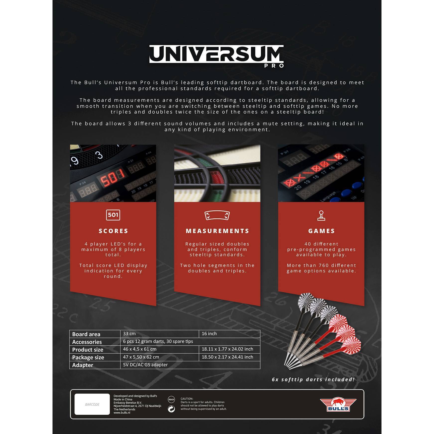 Bull-s-NL-Universum-Pro-Softdartboard-Verpackung-Ruckseite Bull's NL - Universum Pro - Softdartboard