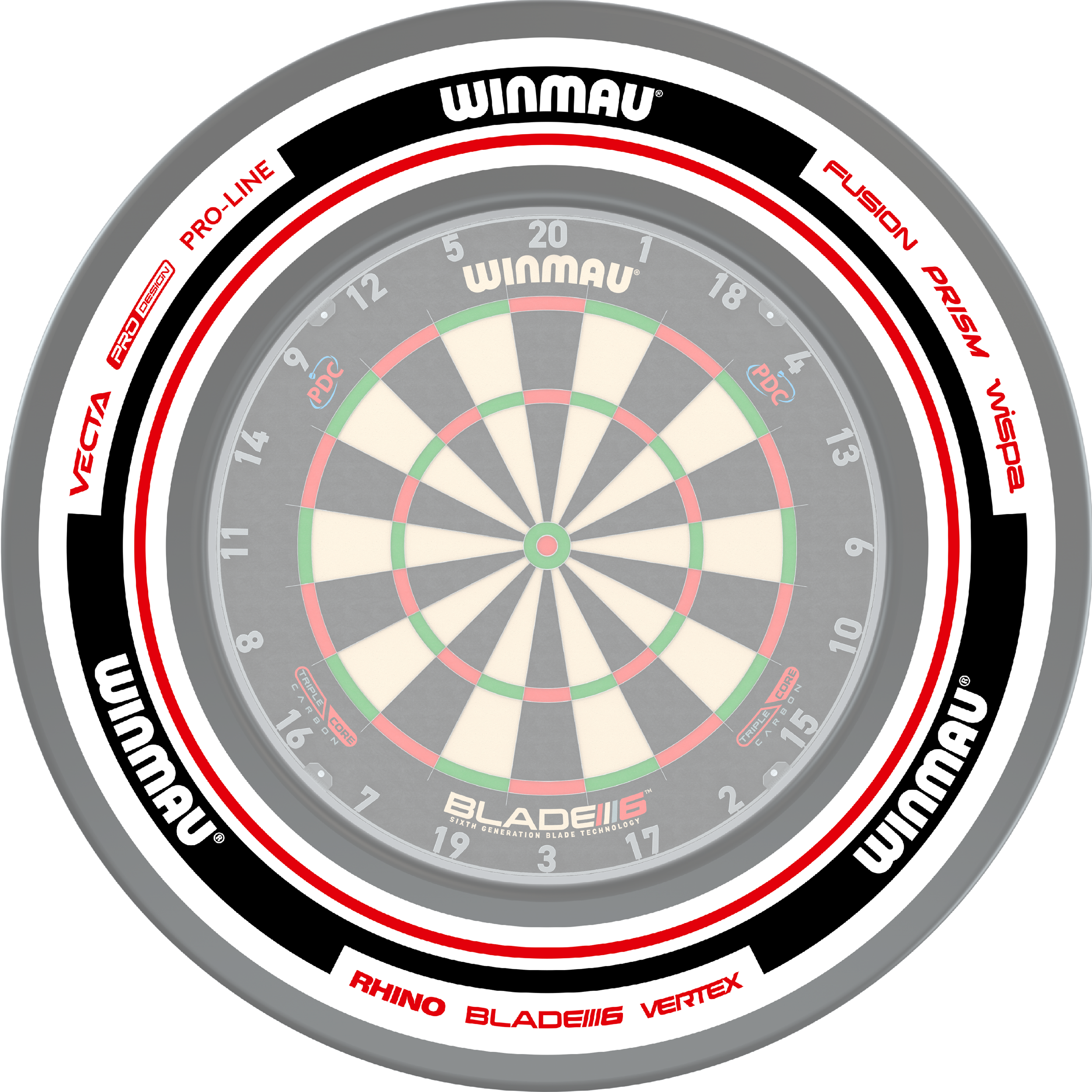 Winmau - Advance Weiß Rot - Surround Winmau - Advance Weiß Rot - Surround