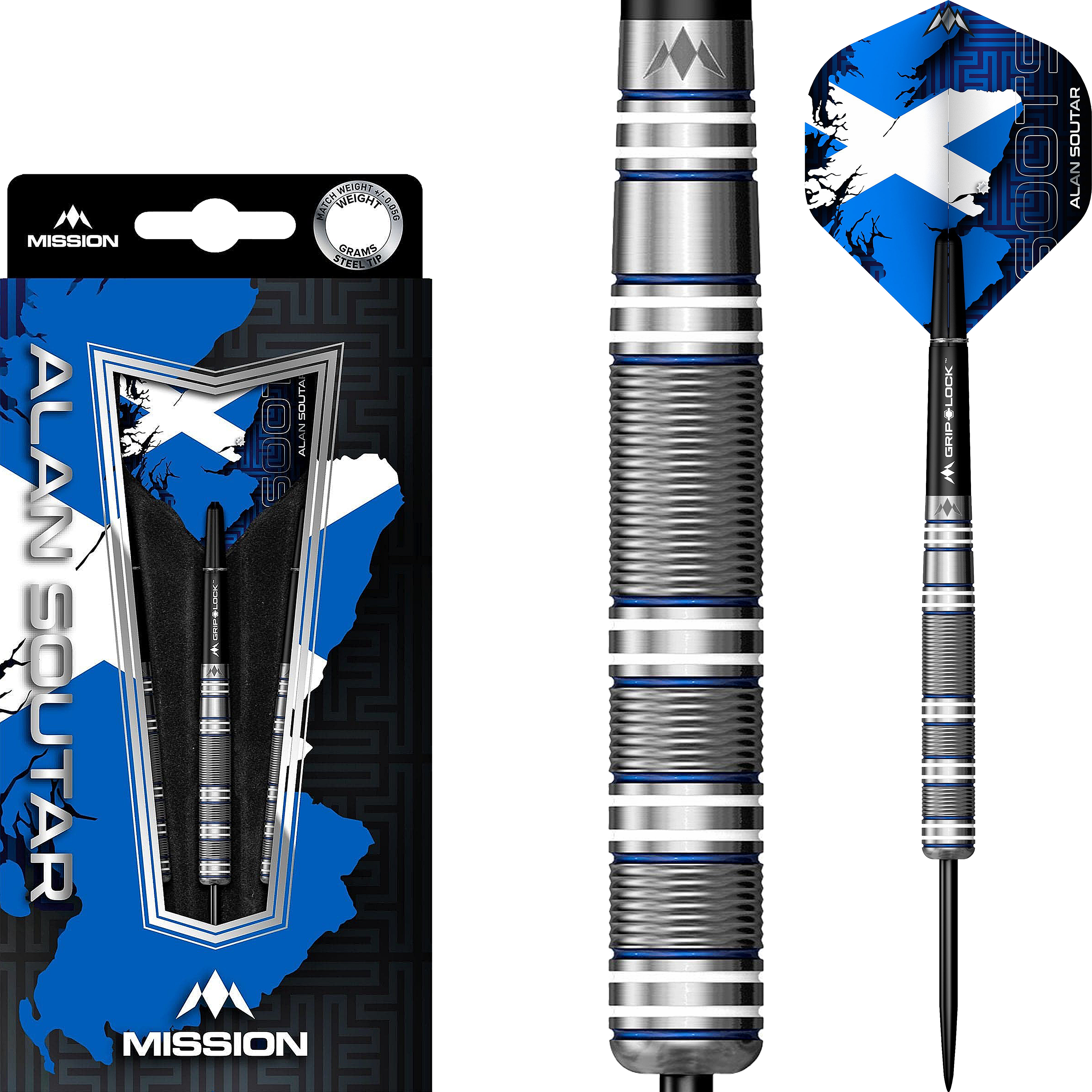 Mission - Alan Soutar Blue & White - Steeldart Mission - Alan Soutar Blue & White - Steeldart