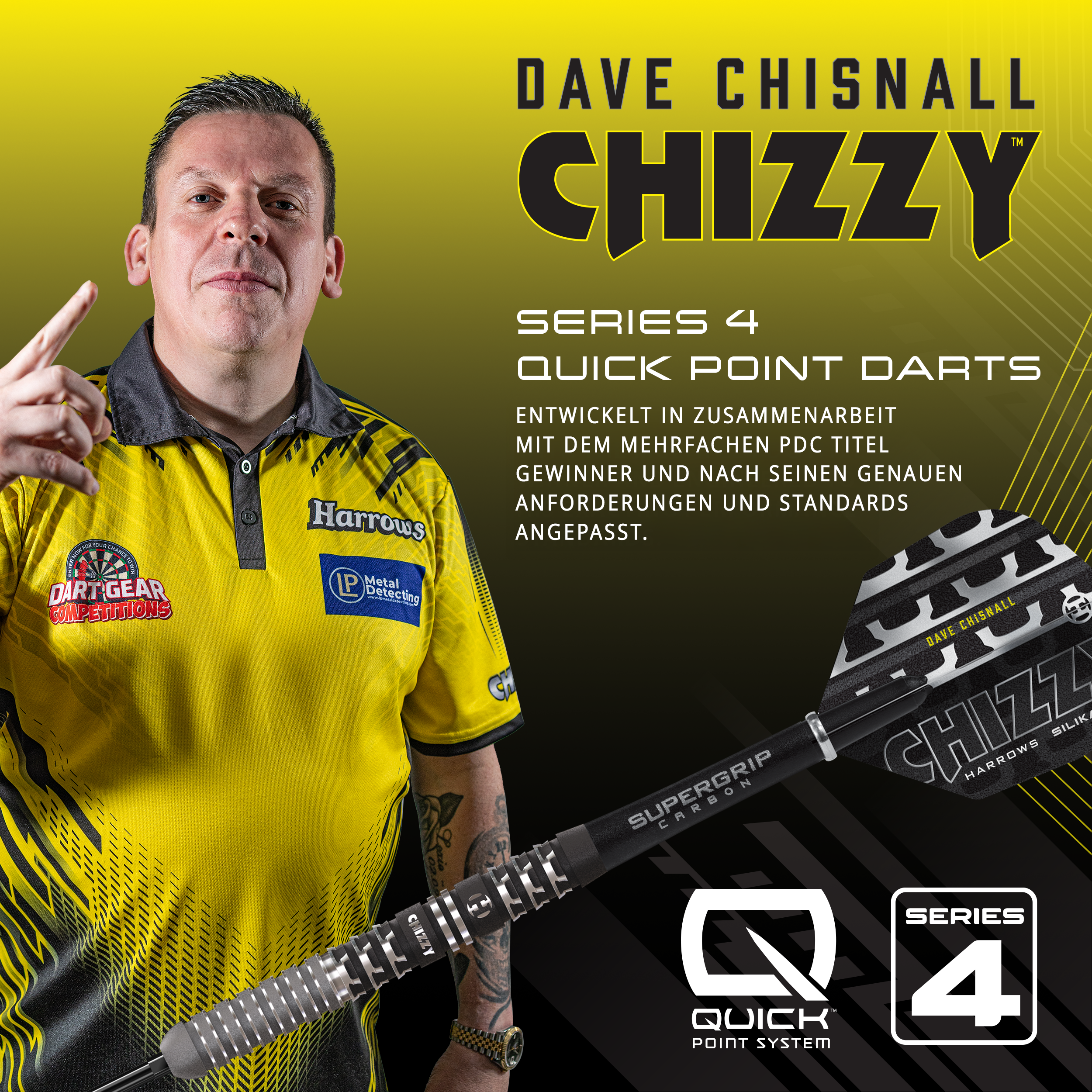 Harrows - Quick Point - Dave Chisnall GEN 4 - Steeldart Harrows - Quick Point - Dave Chisnall GEN 4 - Steeldart