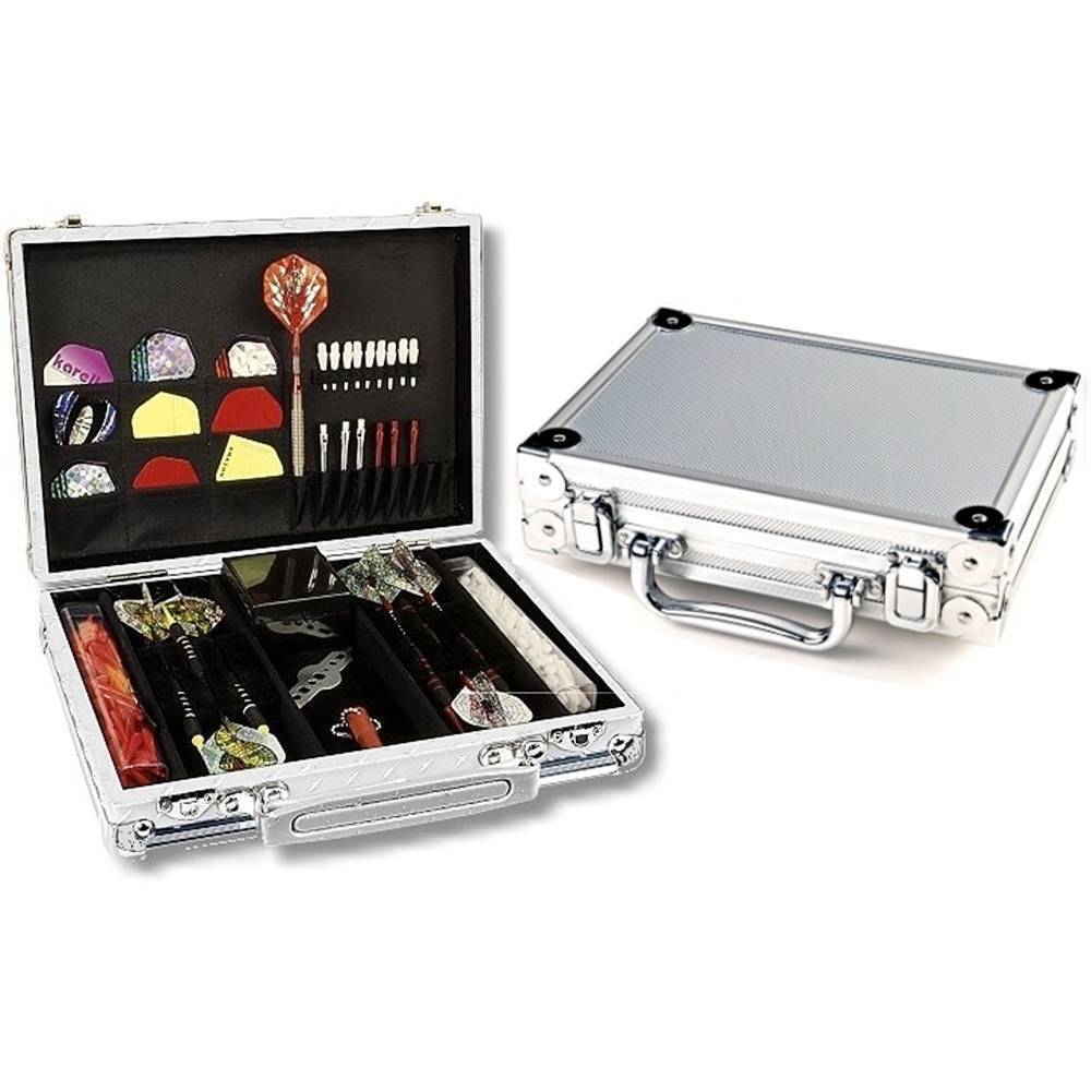 Karella-Luxus-Dartkoffer-Silber Karella - Luxus Dartkoffer