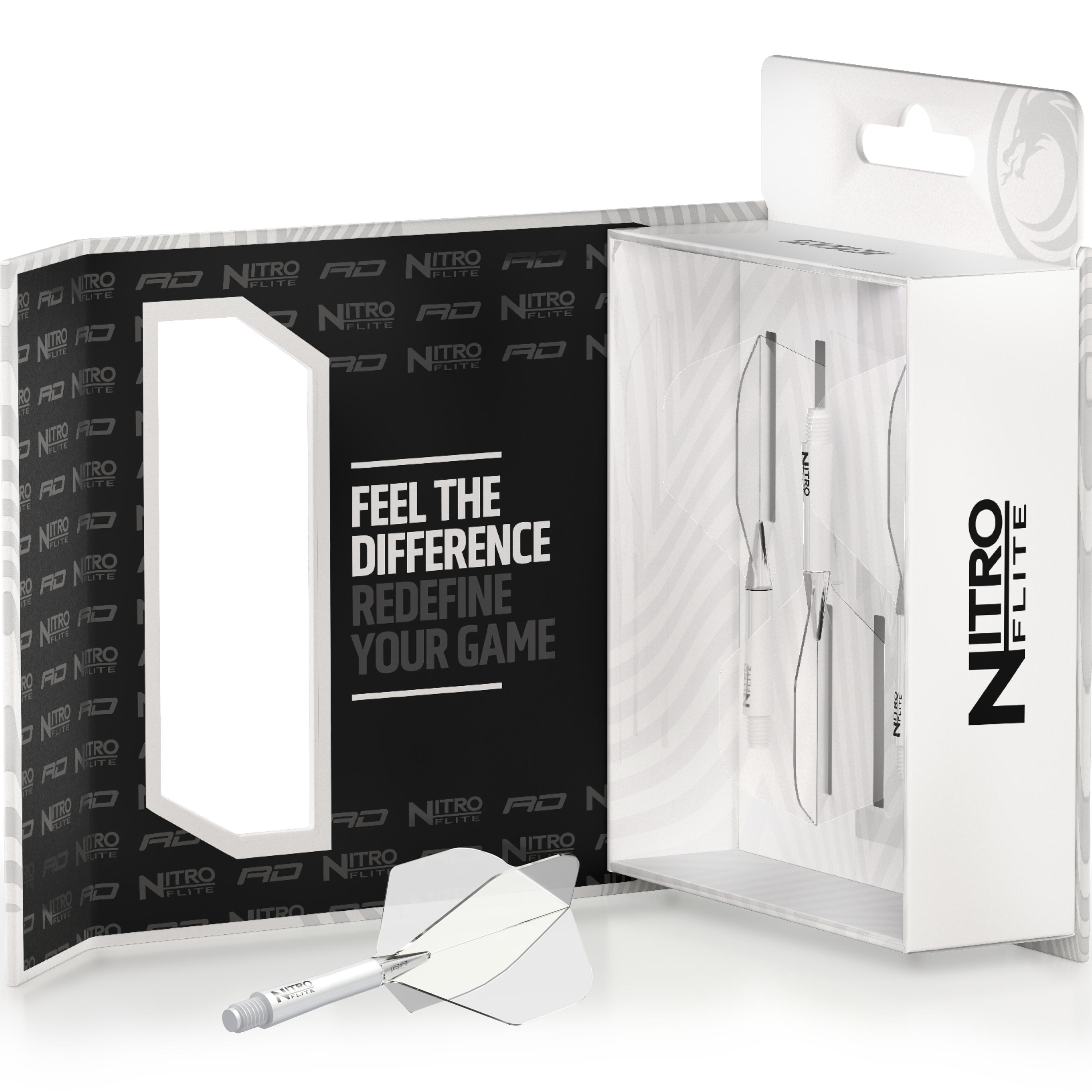 Red Dragon - Nitro Flite Flight Weiß - Transparent Red Dragon - Nitro Flite Flight Weiß - Transparent