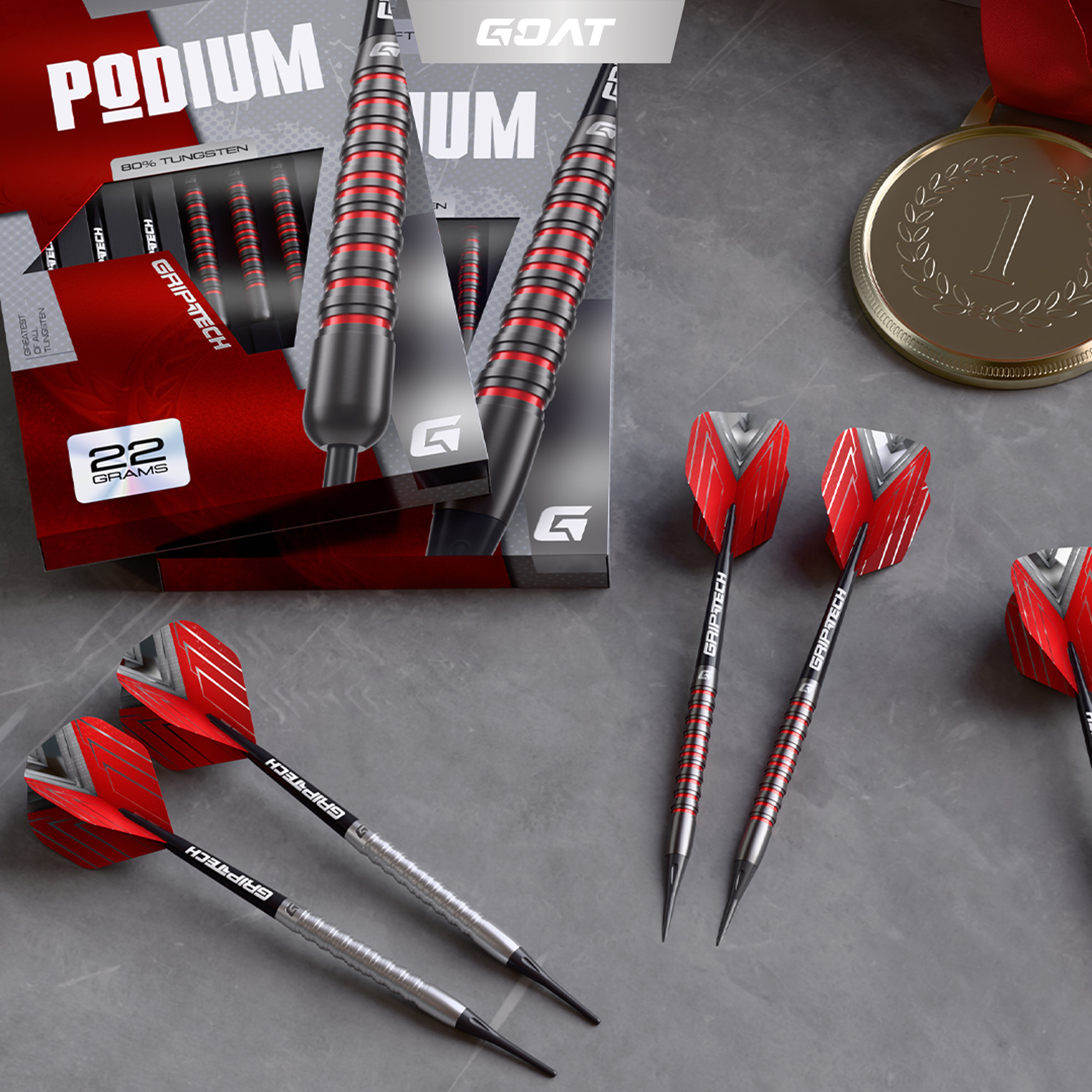 GOAT - Podium Silver 80% - Softdart GOAT - Podium Silver 80% - Softdart