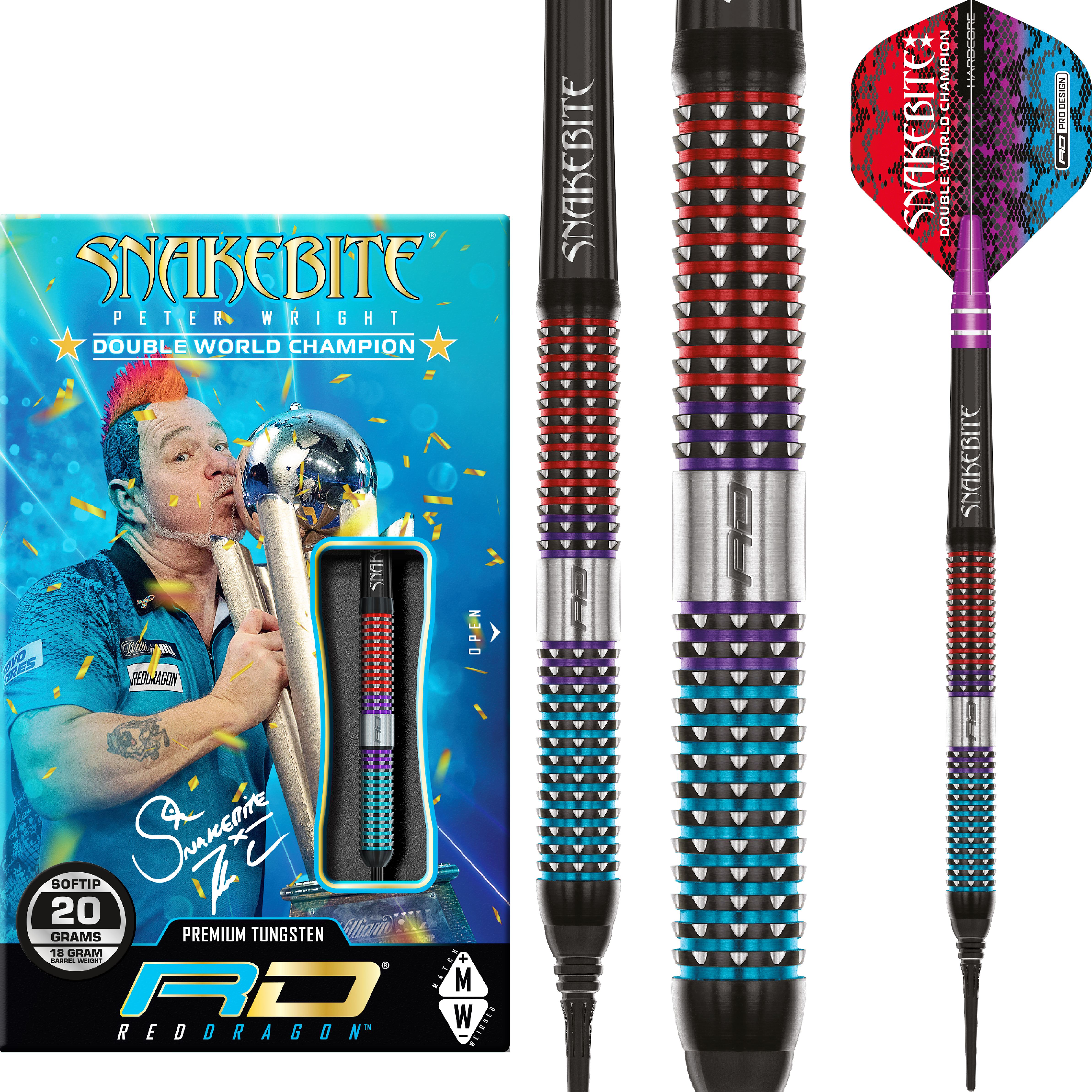 Red-Dragon-Peter-Wright-Spirit-Softdart-Collage Red Dragon - Peter Wright Spirit - Softdart