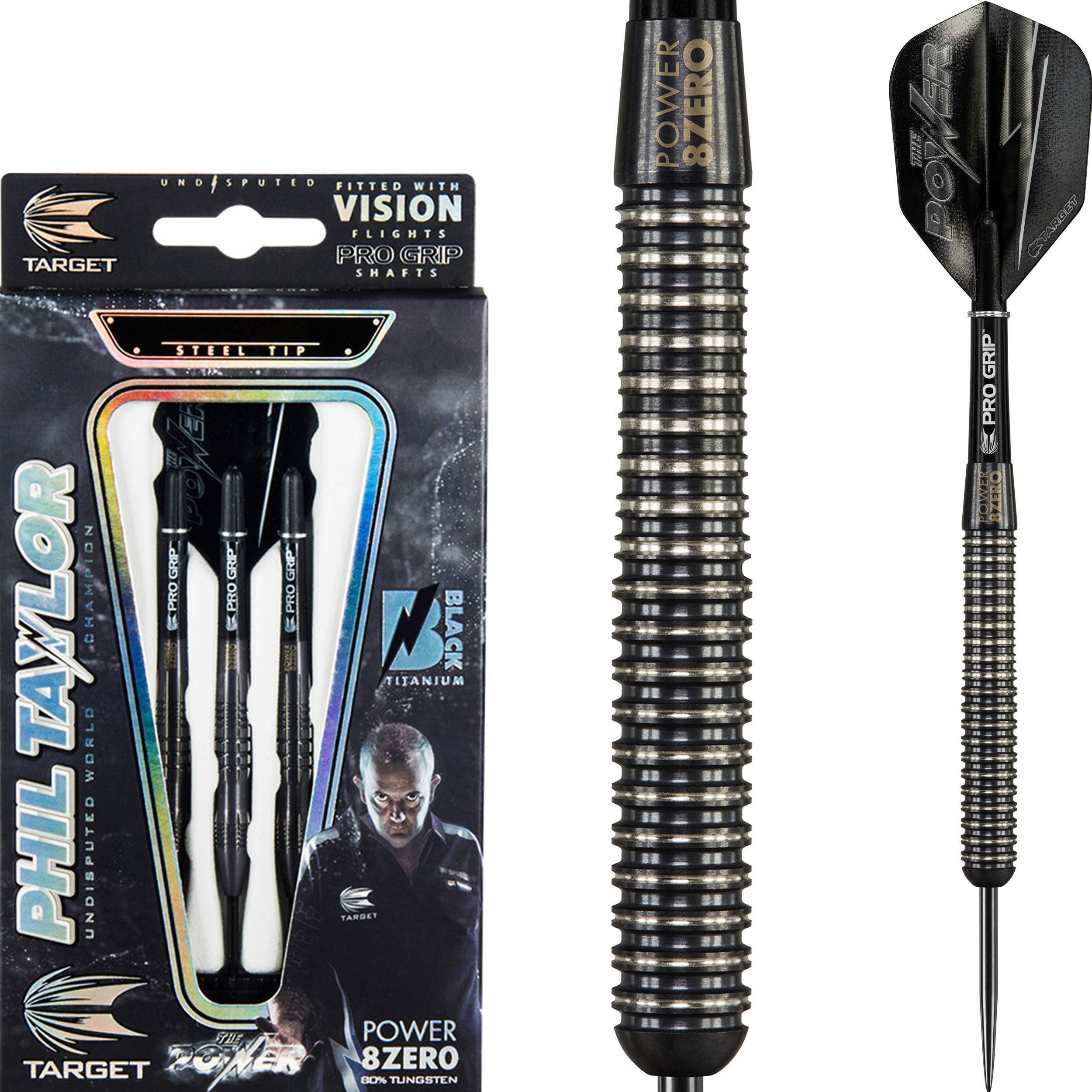 Target-Phil-Taylor-Power-8zero-Black-Titanium-Typ-B-Steeldart-Collage Target - Phil Taylor Power 8zero Black Titanium Typ B - Steeldart