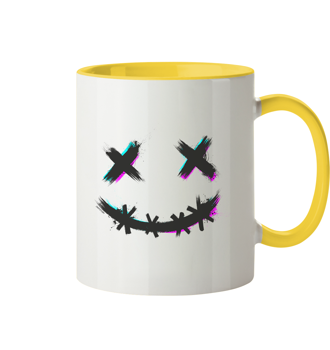 DartSturm - Scary Smile Schwarz - Tasse zweifarbig