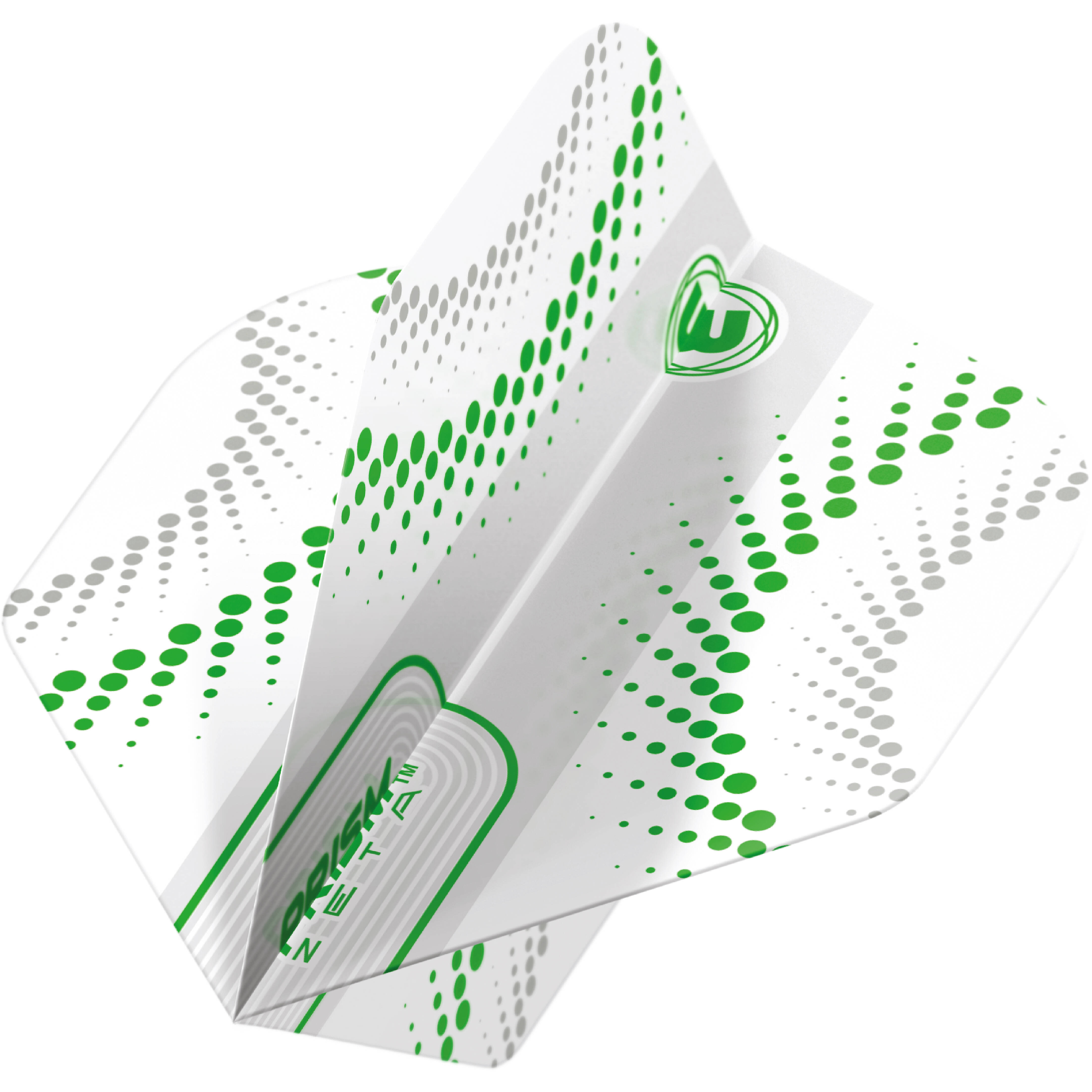 Winmau-Prism-Zeta-White-Swirl-Flight-Standard-Grun-Dynamisch Winmau - Prism Zeta White Swirl Flight - Standard