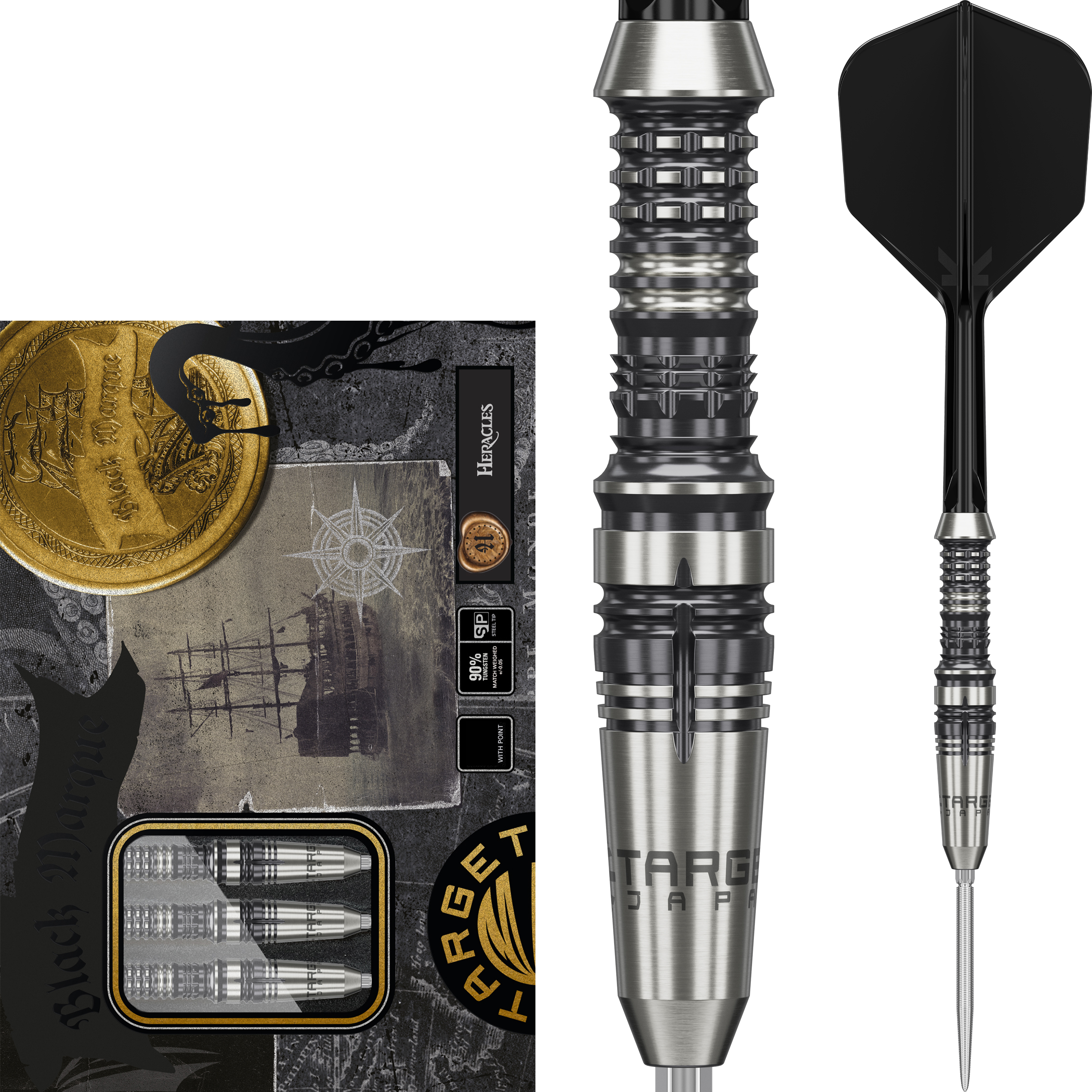 Target Japan - Swiss Point - Black Marque Heracles - Steeldart Target Japan - Swiss Point - Black Marque Heracles - Steeldart