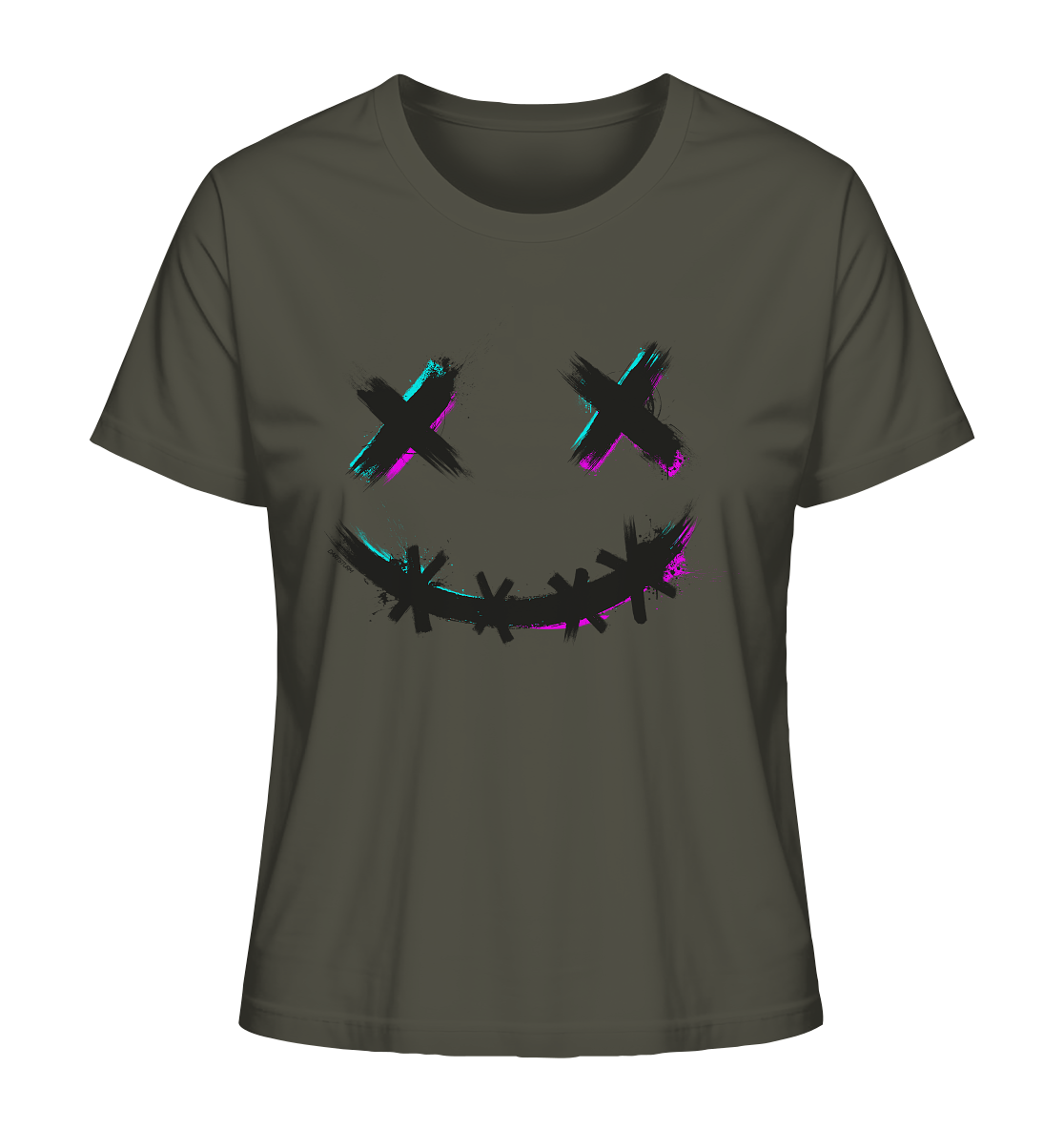 DartSturm - Scary Smile Schwarz - Ladies Organic Shirt DartSturm - Scary Smile Schwarz - Ladies Organic Shirt