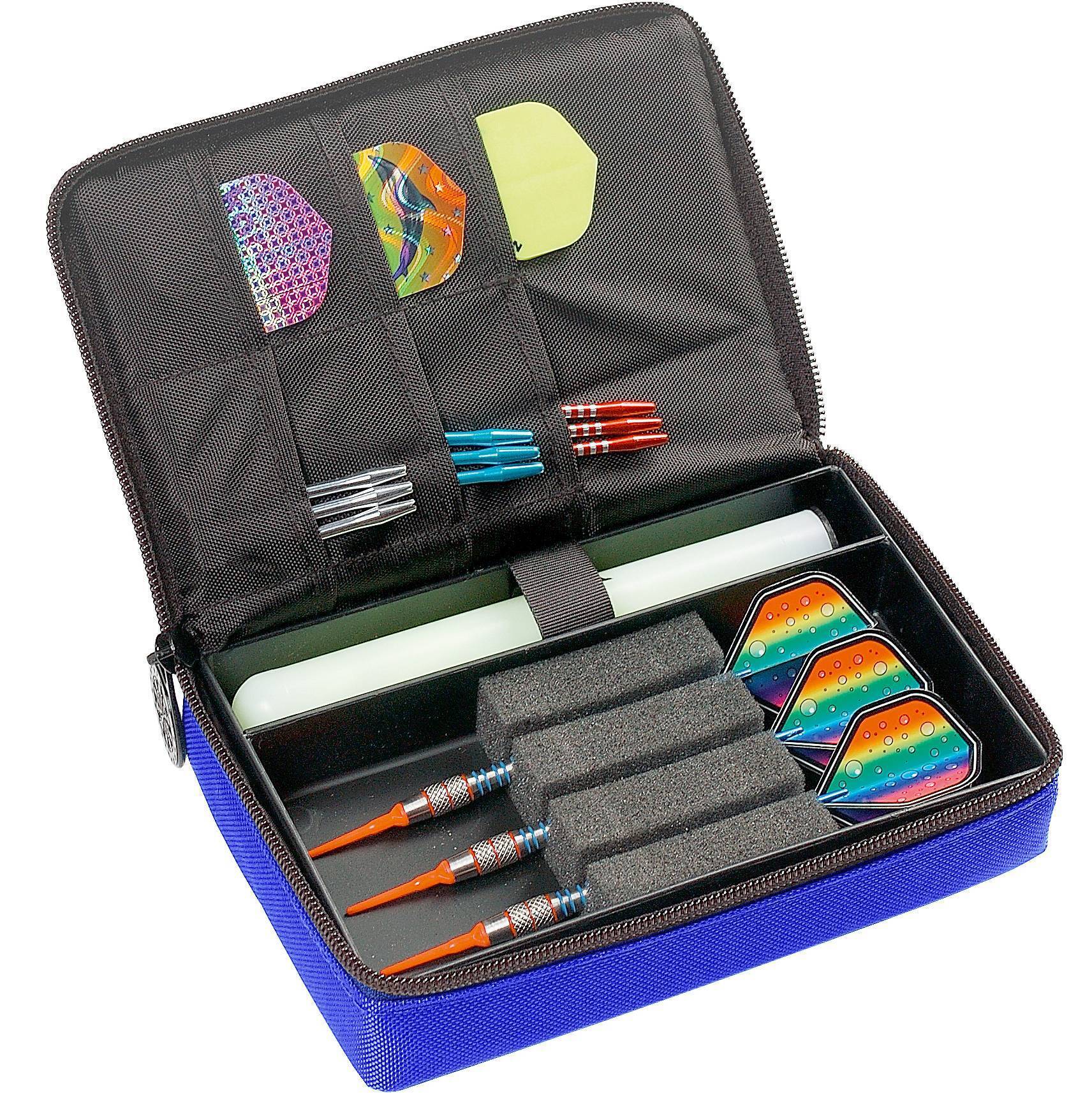 Karella-The-Pak-Dartwallet-Blau-gefullt Karella - The Pak Dartswallet