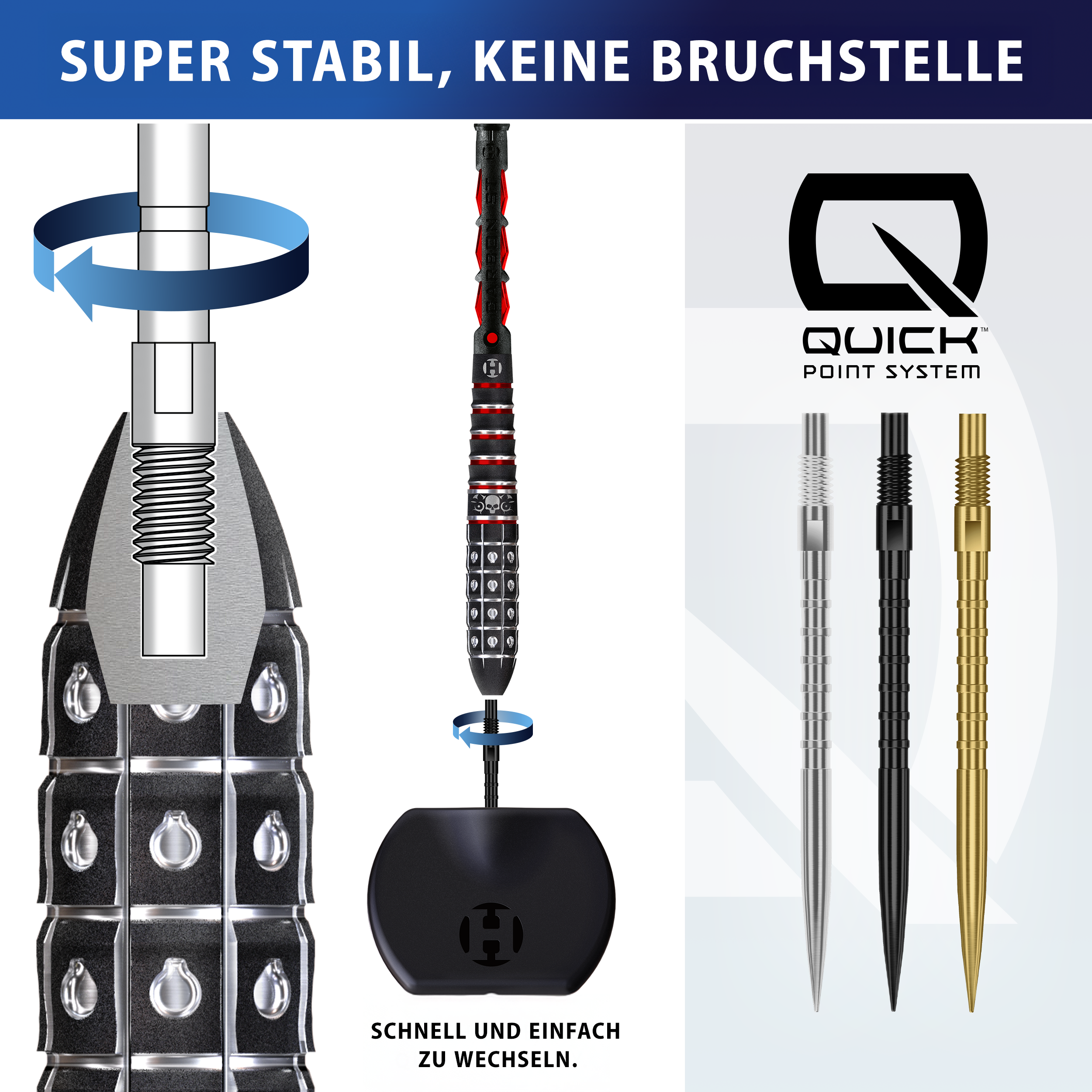 Harrows - Quick Point HM Grip - Schwarz