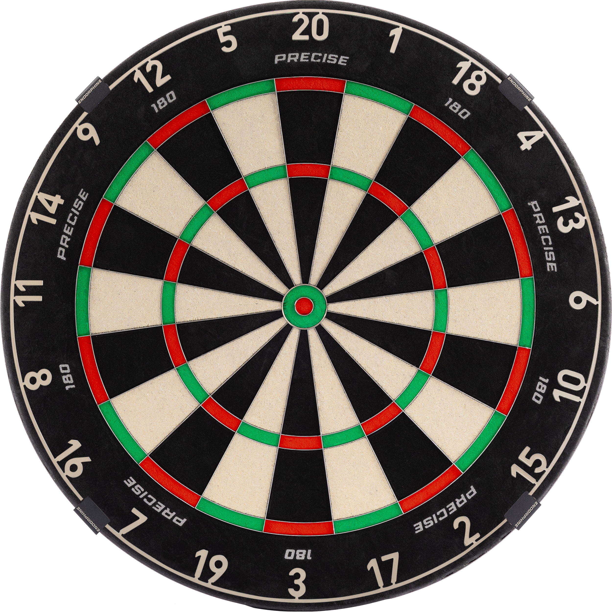 Precise180 - Endorphine Dartboard mit Lasercut Zahlenring