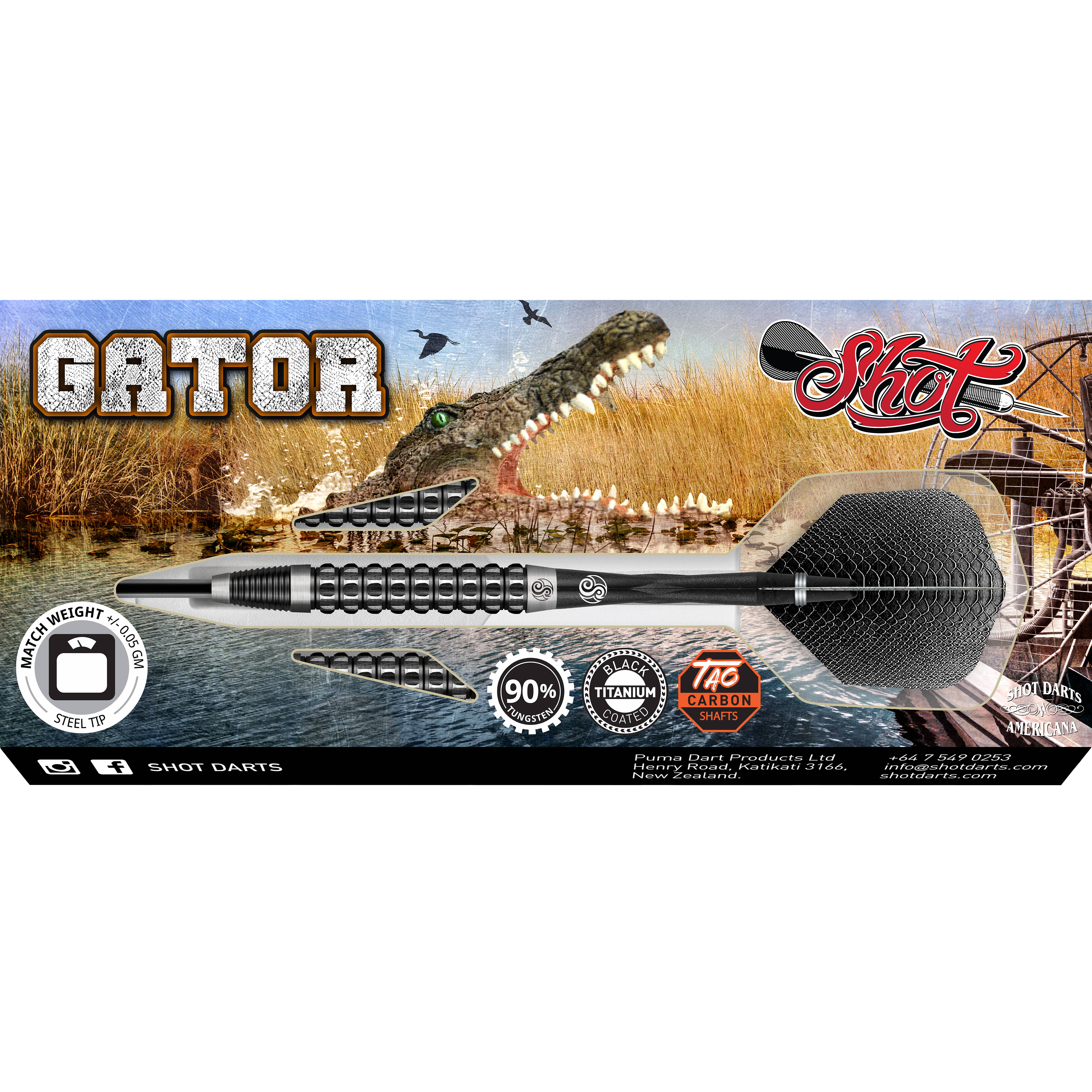 Shot-Americana-Gator-Steeldart-Verpackung Shot - Americana Gator - Steeldart