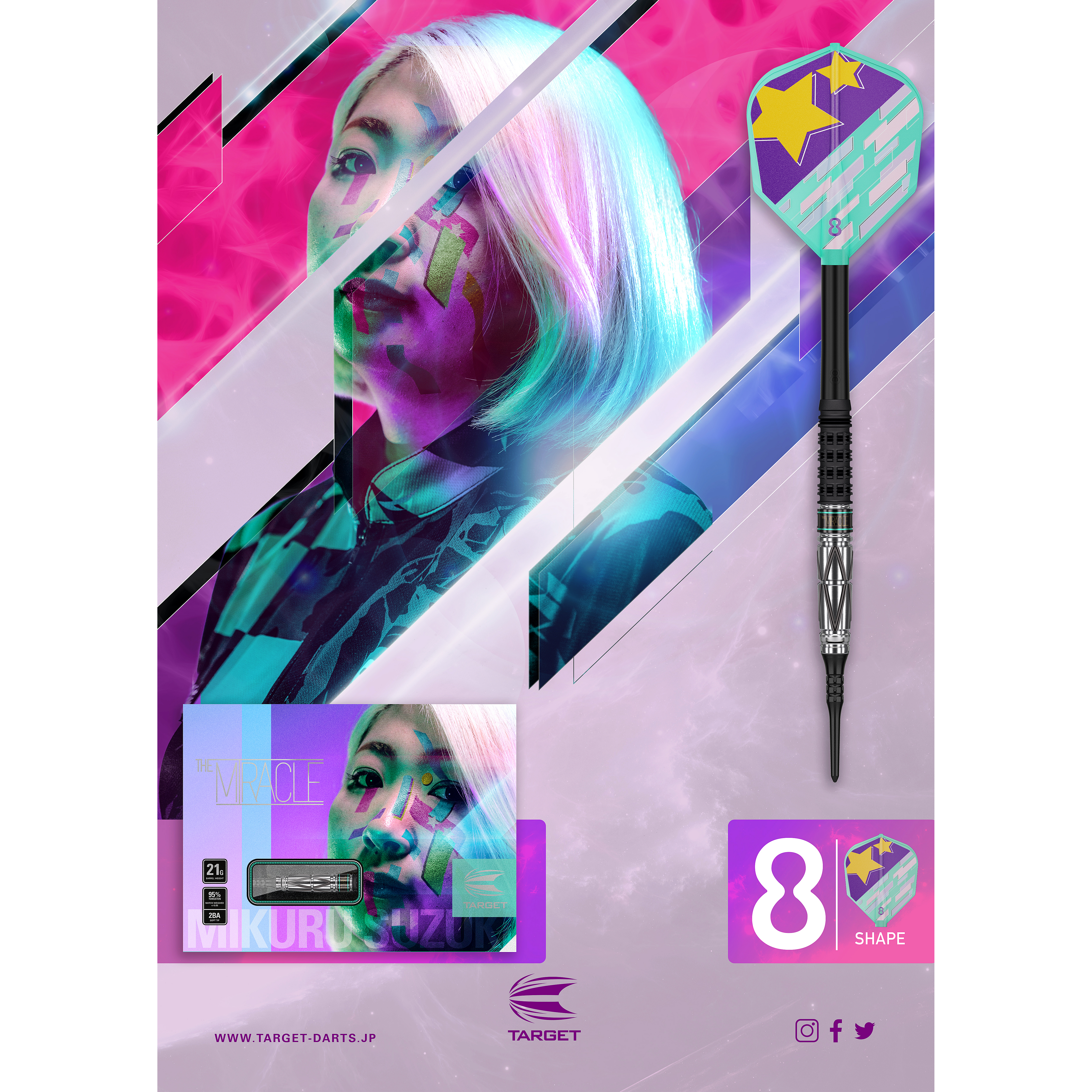 Mikuru-Suzuki-The-Miracle-G4-95-Softdart-Social-Banner Target Japan - Mikuru Suzuki GEN 4 - Softdart