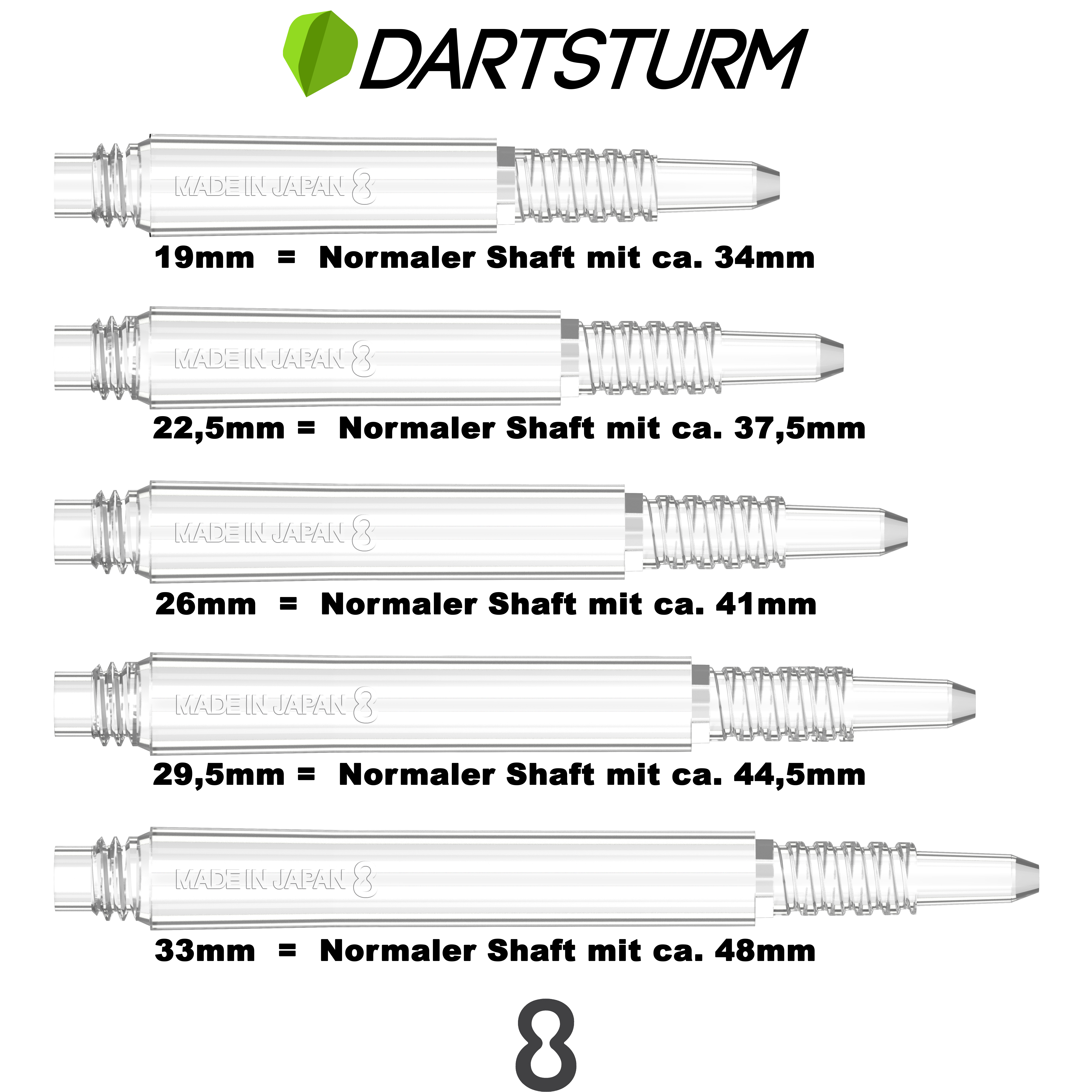 8 Flight - Regular Fixed Shaft - Transparent 8 Flight - Regular Fixed Shaft - Transparent