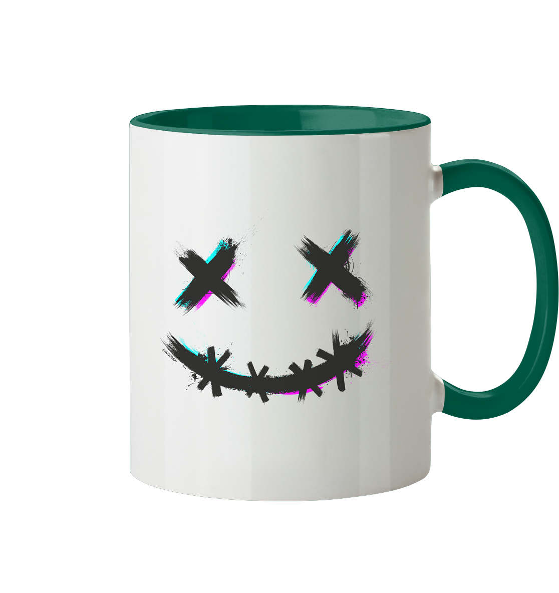 DartSturm - Scary Smile Schwarz - Tasse zweifarbig