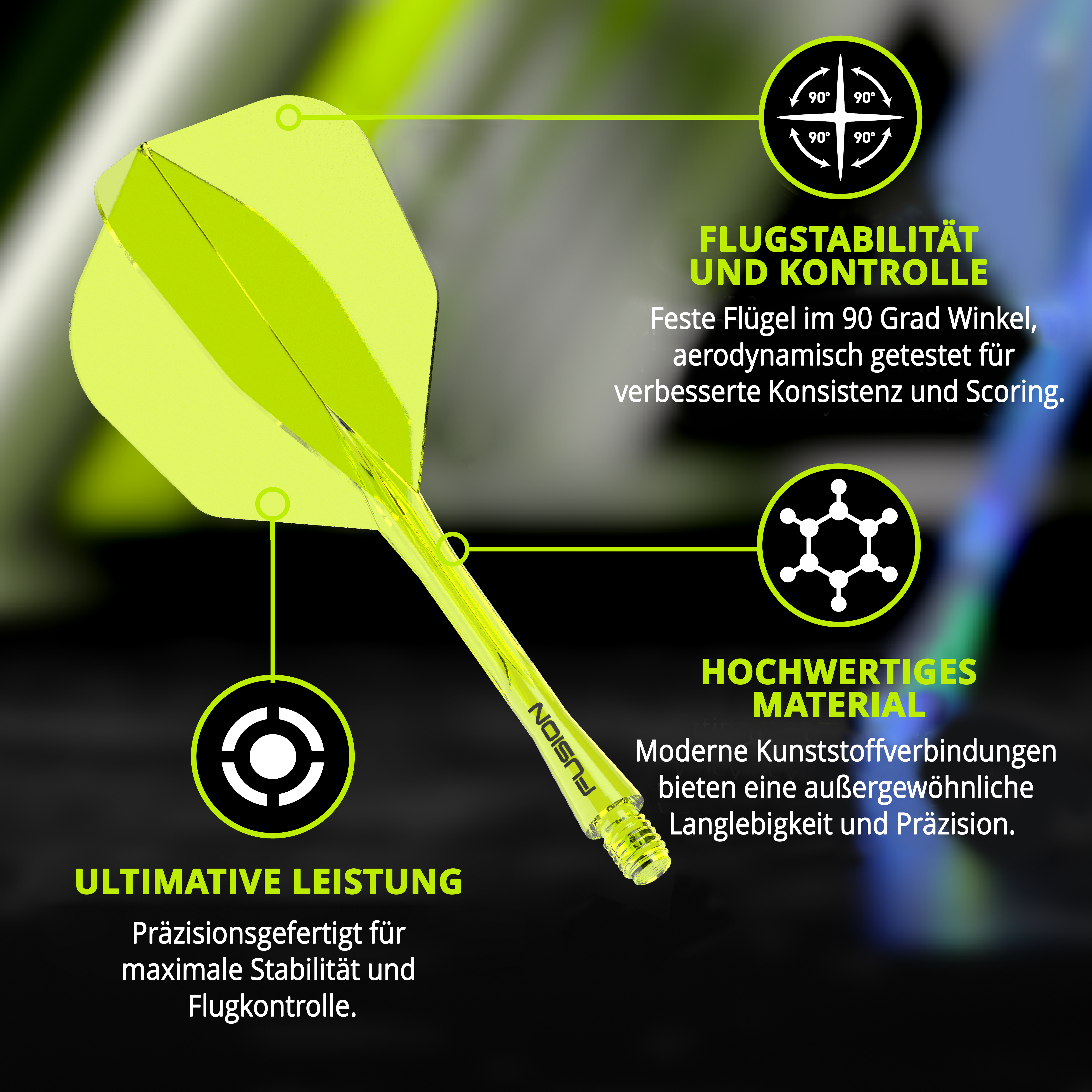 Winmau - Fusion Flightsystem Gelb - No6 