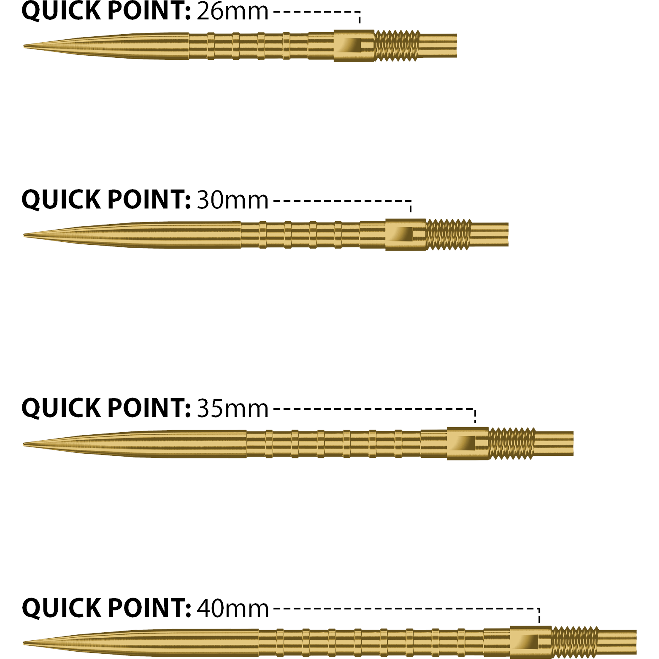 Harrows - Quick Point HM Grip - Gold Harrows - Quick Point HM Grip - Gold