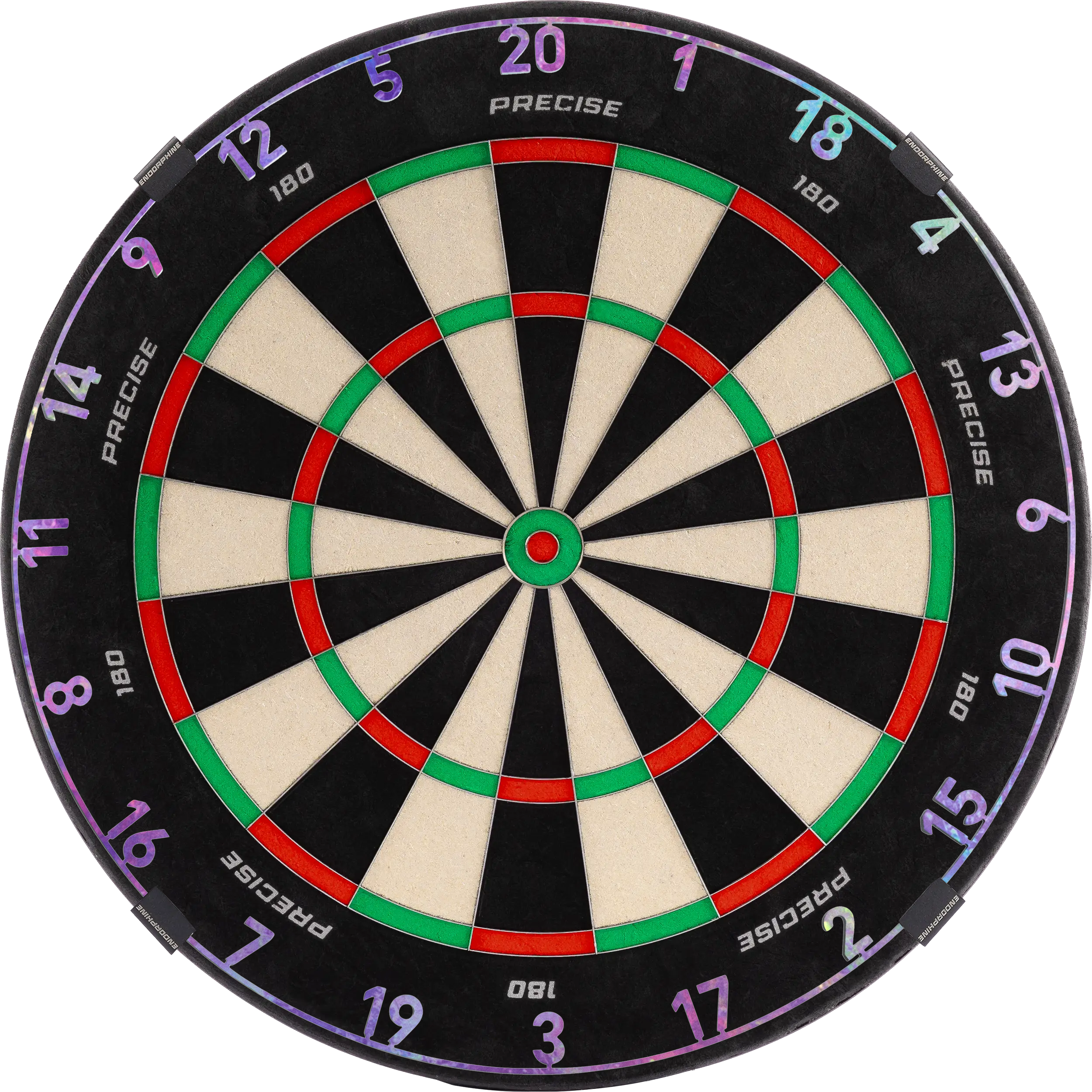 Precise180 - Endorphine Dartboard mit Lasercut Zahlenring Precise180 - Endorphine Dartboard mit Lasercut Zahlenring