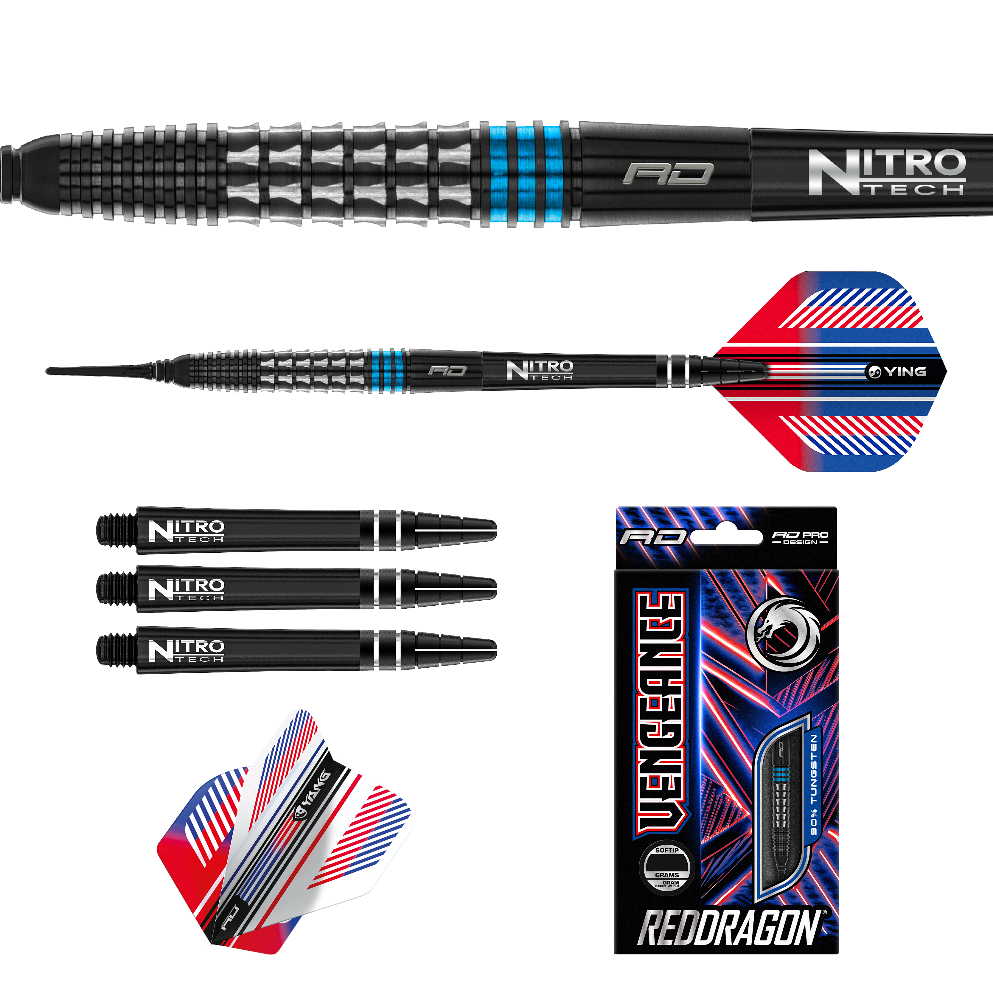 Red Dragon - Vengeance Blue - Softdart Red Dragon - Vengeance Blue - Softdart