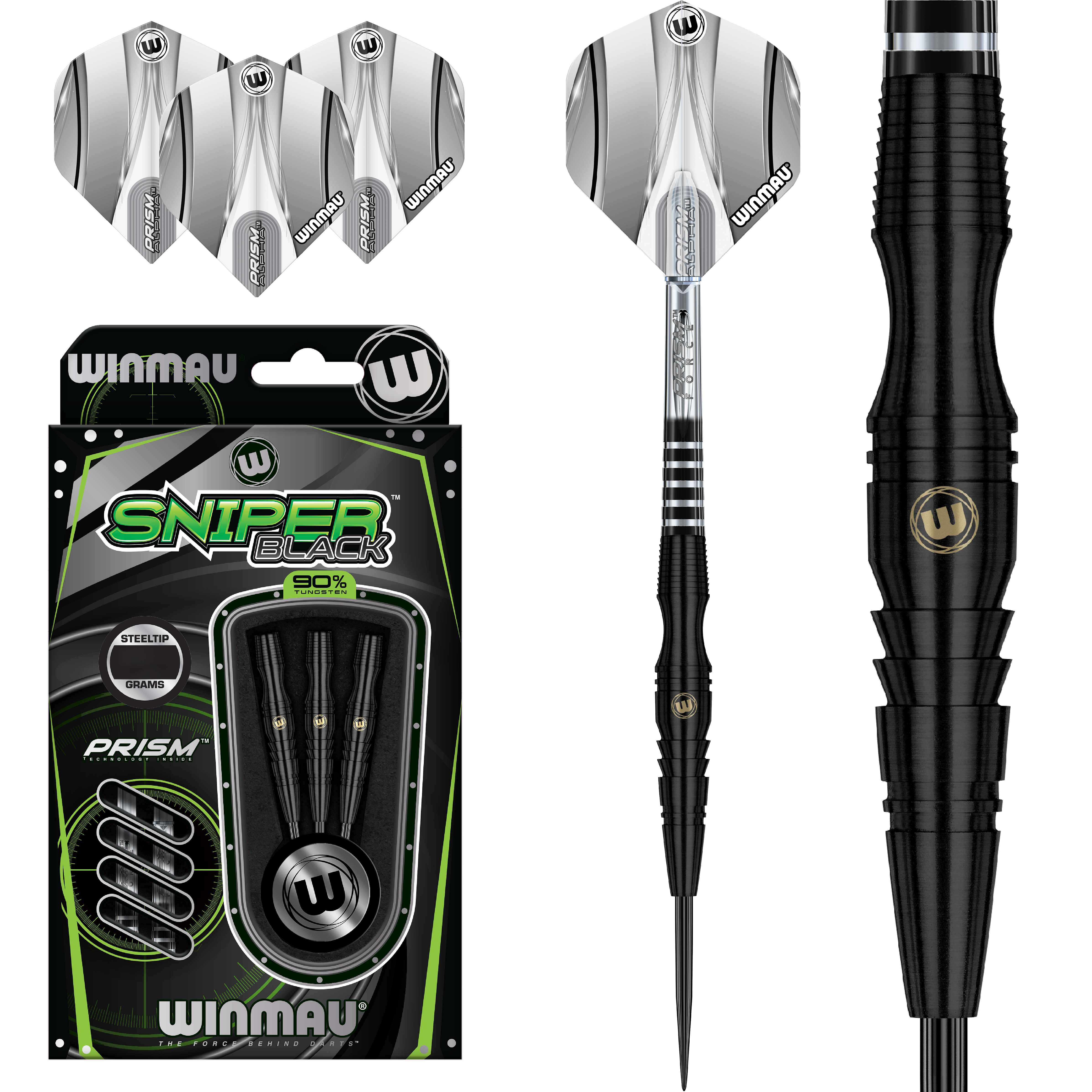 Winmau - Sniper Black - Steeldart Winmau - Sniper Black - Steeldart