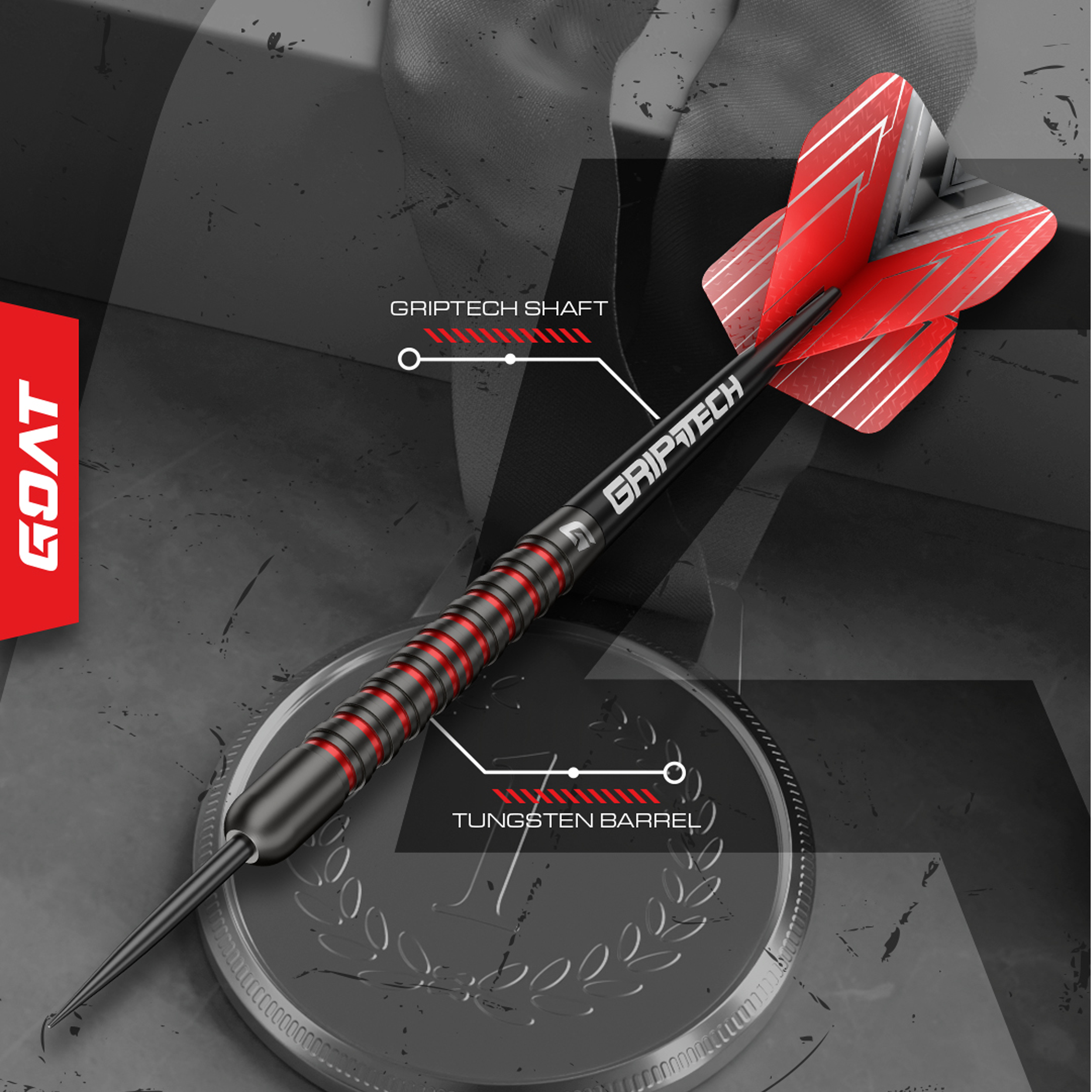 GOAT - Podium Black Red 80% - Steeldart GOAT - Podium Black Red 80% - Steeldart