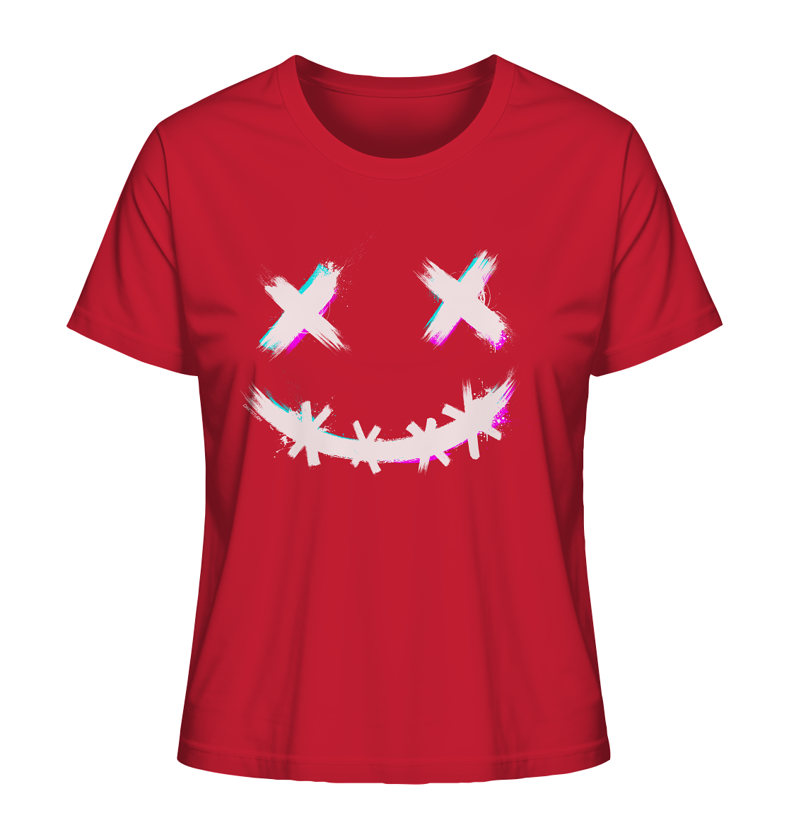 DartSturm - Scary Smile - Weiß - Ladies Organic Shirt DartSturm - Scary Smile - Weiß - Ladies Organic Shirt