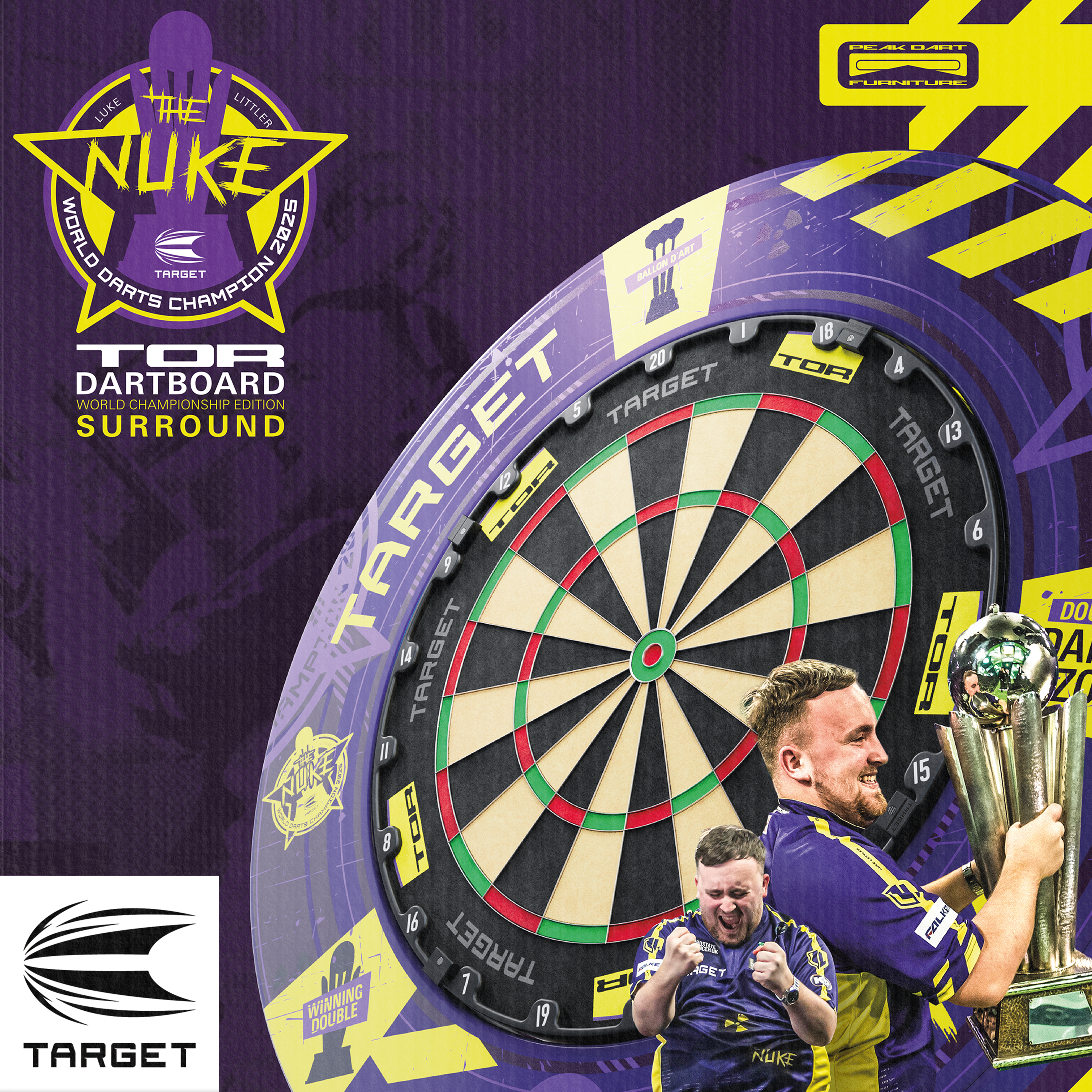 Target - Luke Littler WC 2025 Dartboard Surround - Bundle Target - Luke Littler WC 2025 Dartboard Surround - Bundle