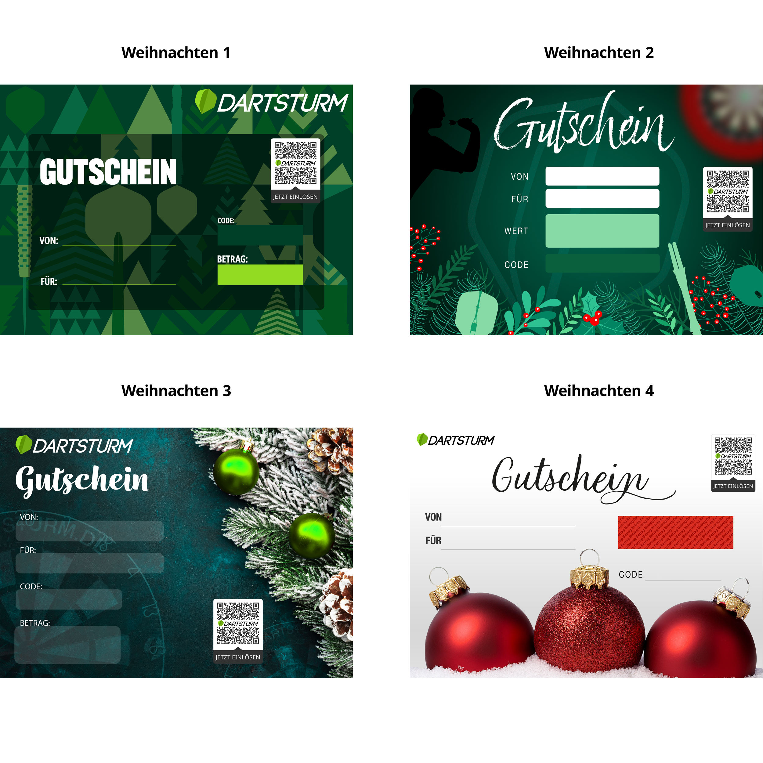 DartSturm - Gutschein Weihnachten per E-Mail
