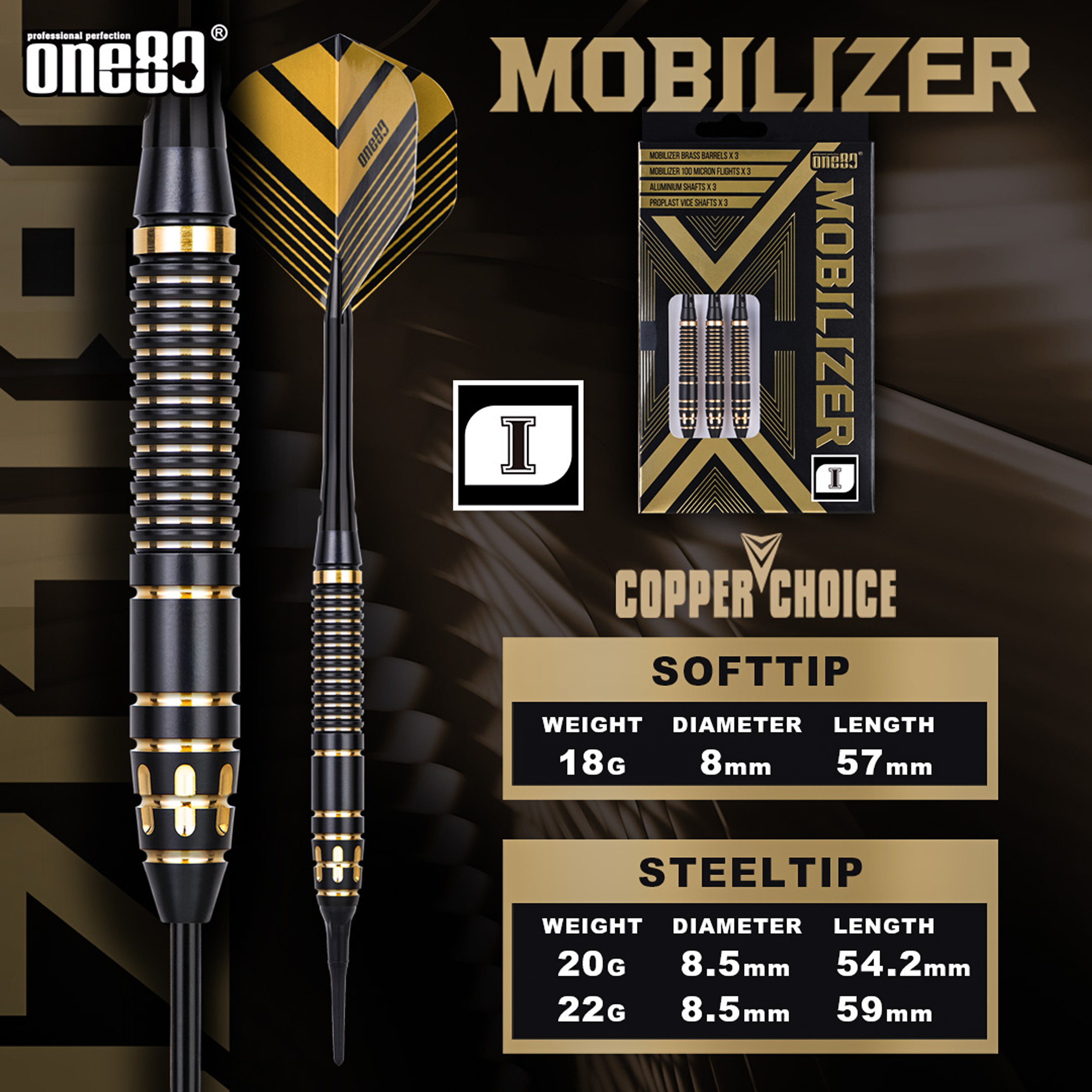 One80 - Mobilizer 01 Brass - Steeldart One80 - Mobilizer 01 Brass - Steeldart