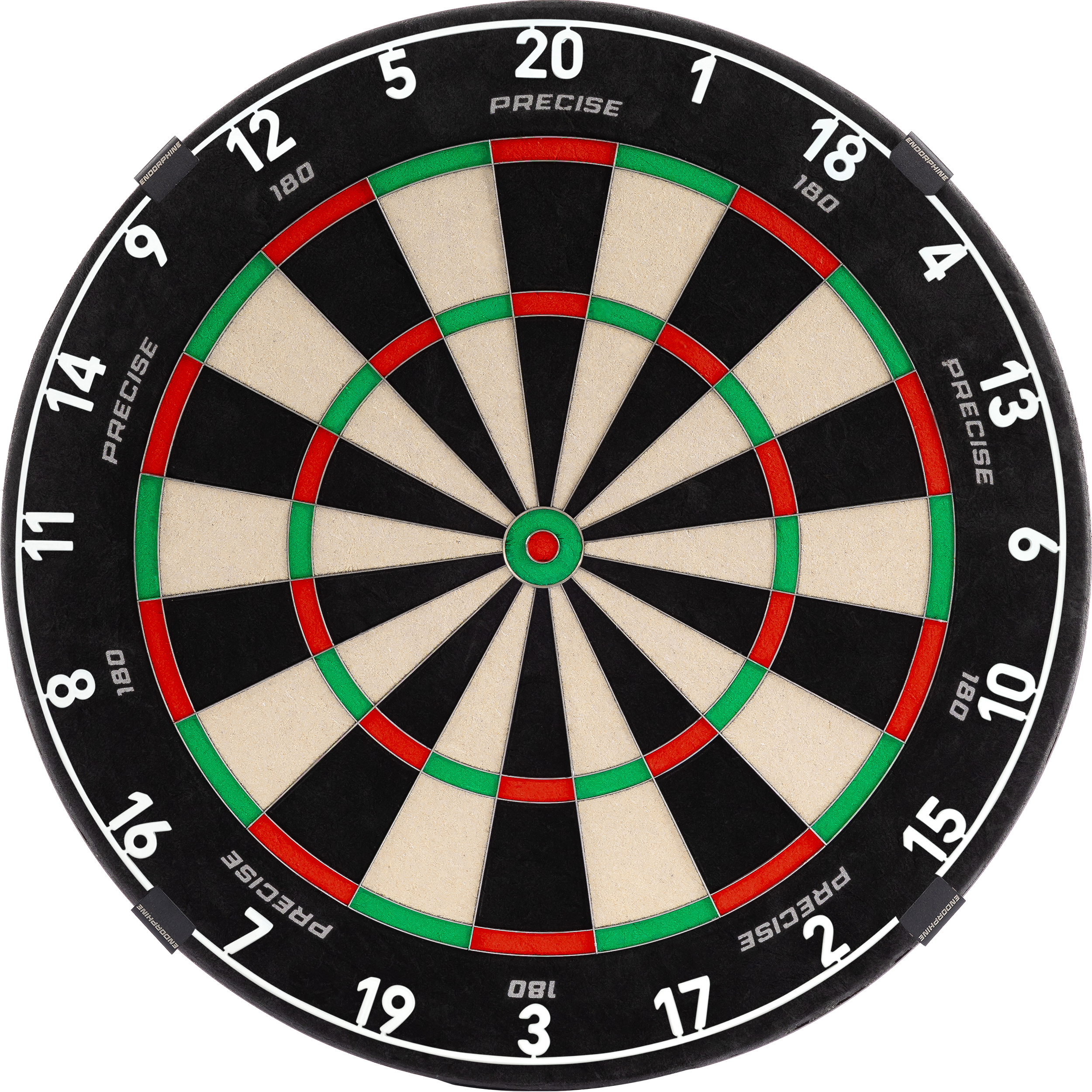 Precise180 - Endorphine Dartboard mit Lasercut Zahlenring