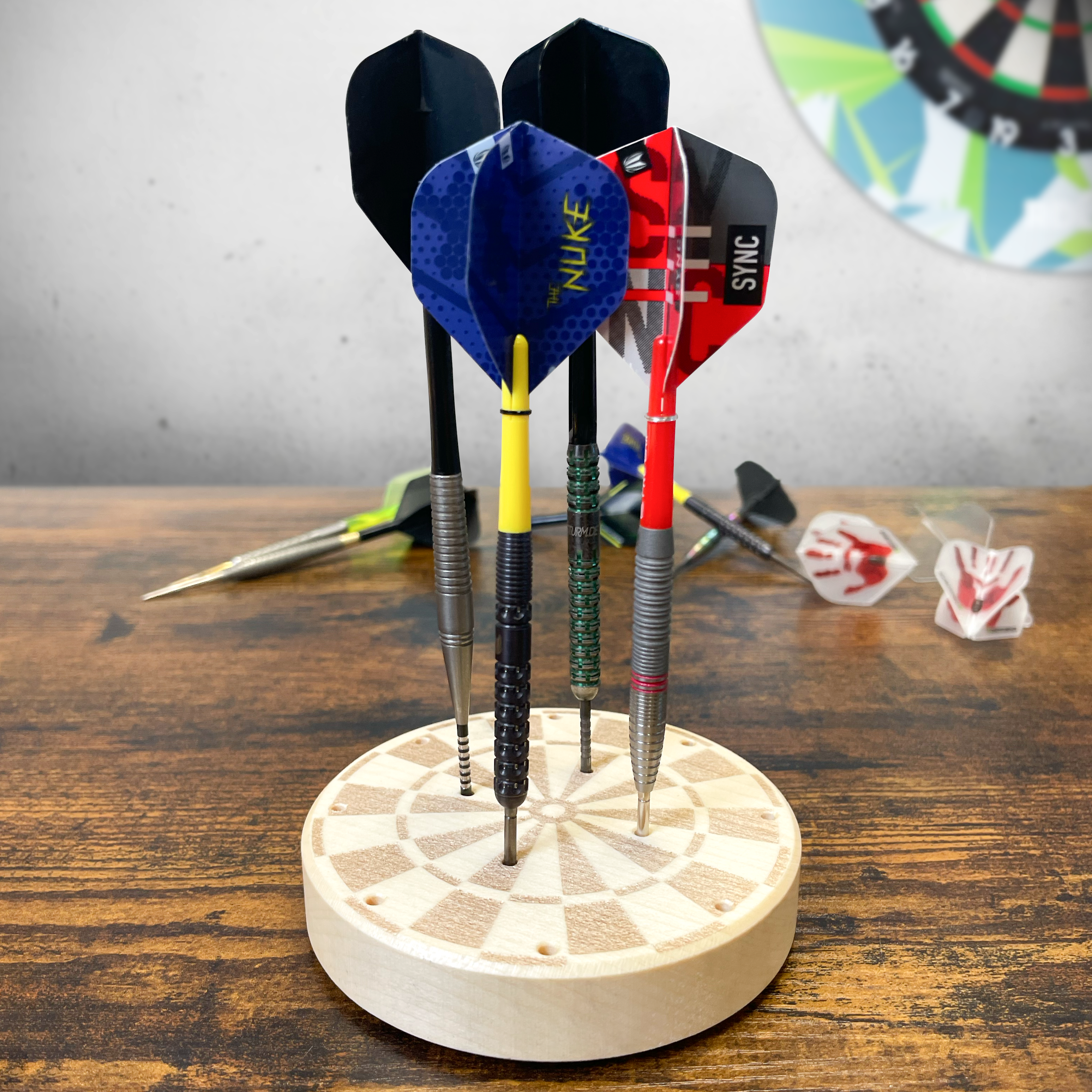 DartSturm - Puckdartständer - Dartscheibe - 12-Fach