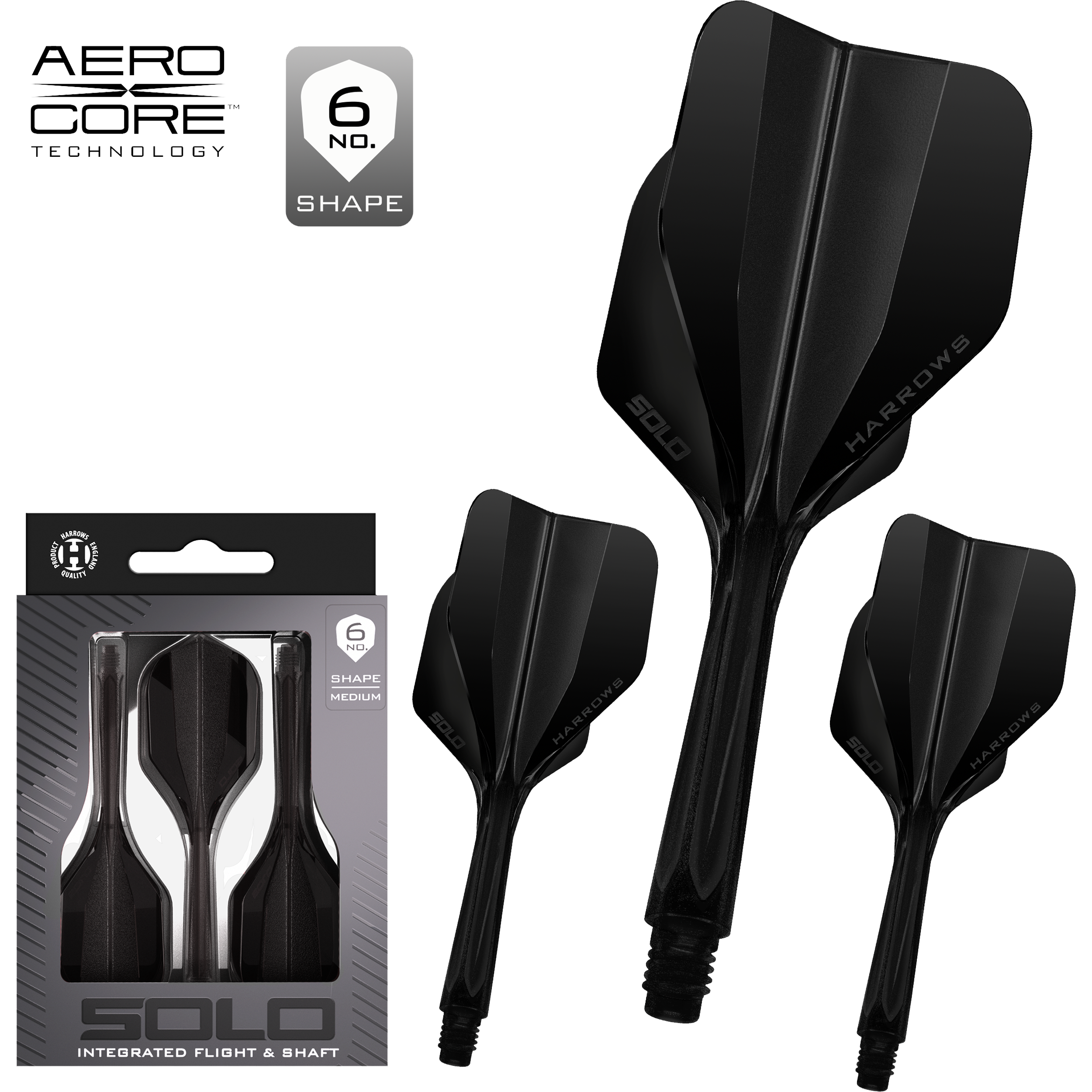 Harrows - Solo Flightsystem Schwarz - No6 Harrows - Solo Flightsystem Schwarz - No6