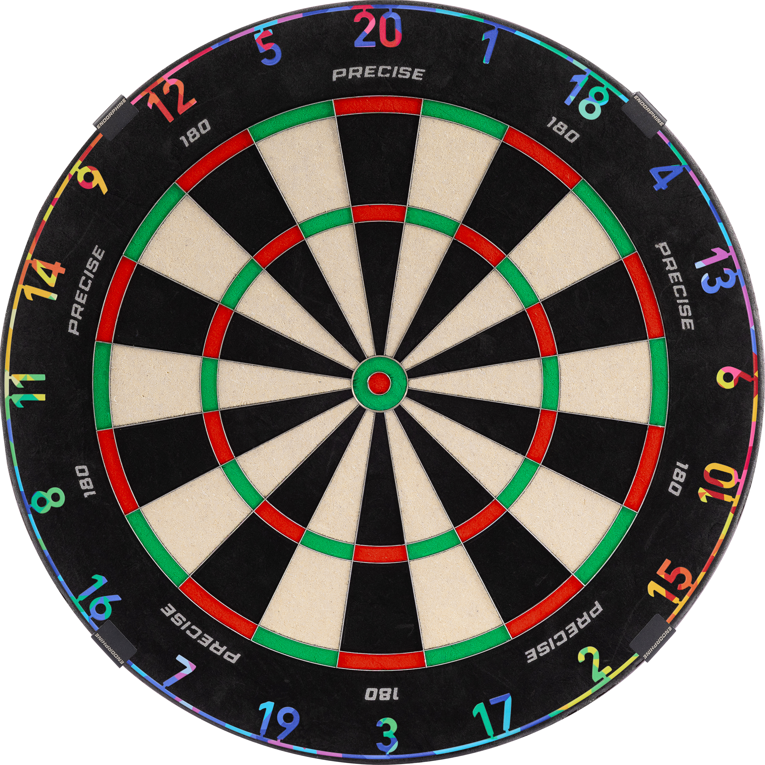 Precise180 - Endorphine Dartboard mit Lasercut Zahlenring
