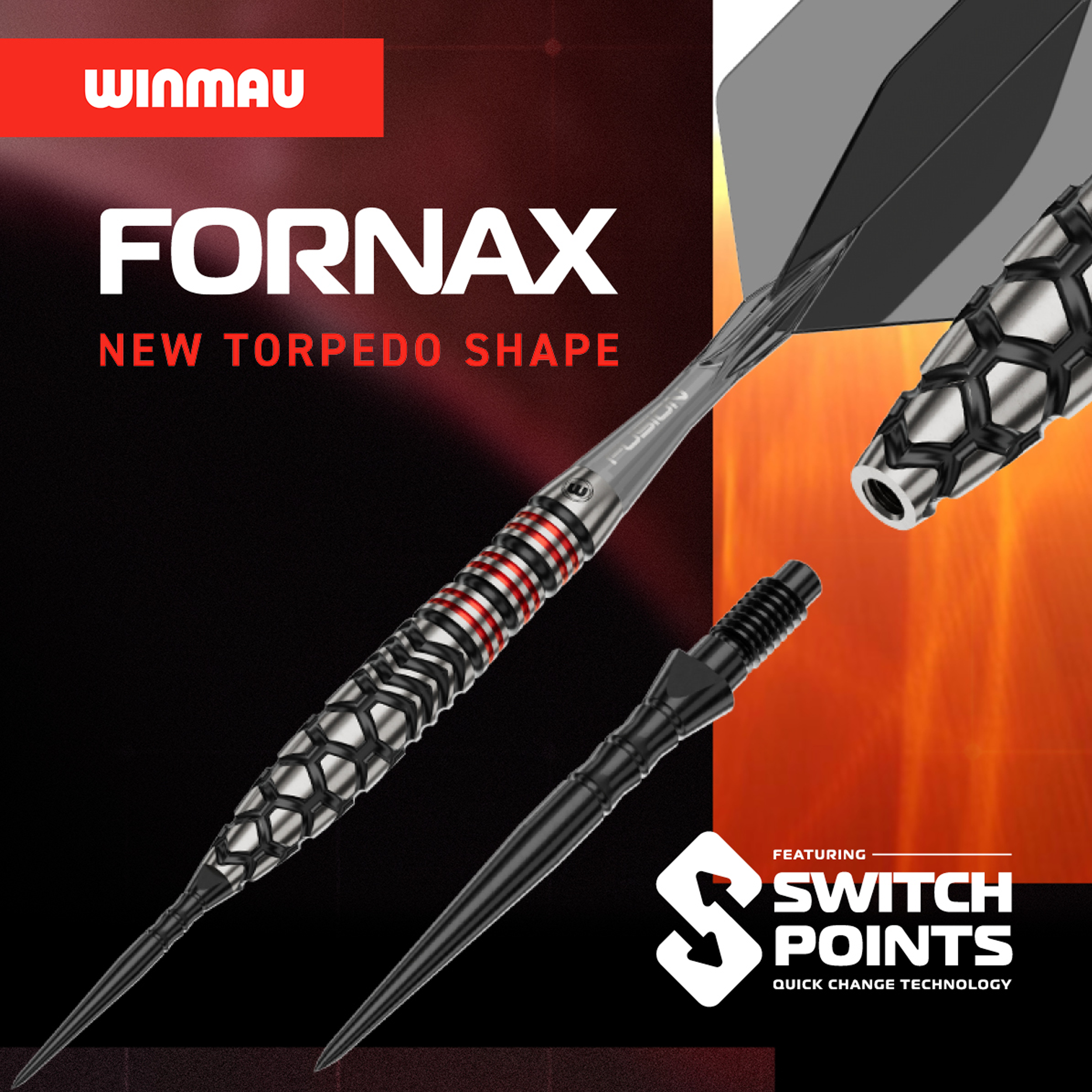 Winmau - Switch Point - Fornax Torpedo - Steeldart Winmau - Switch Point - Fornax Torpedo - Steeldart