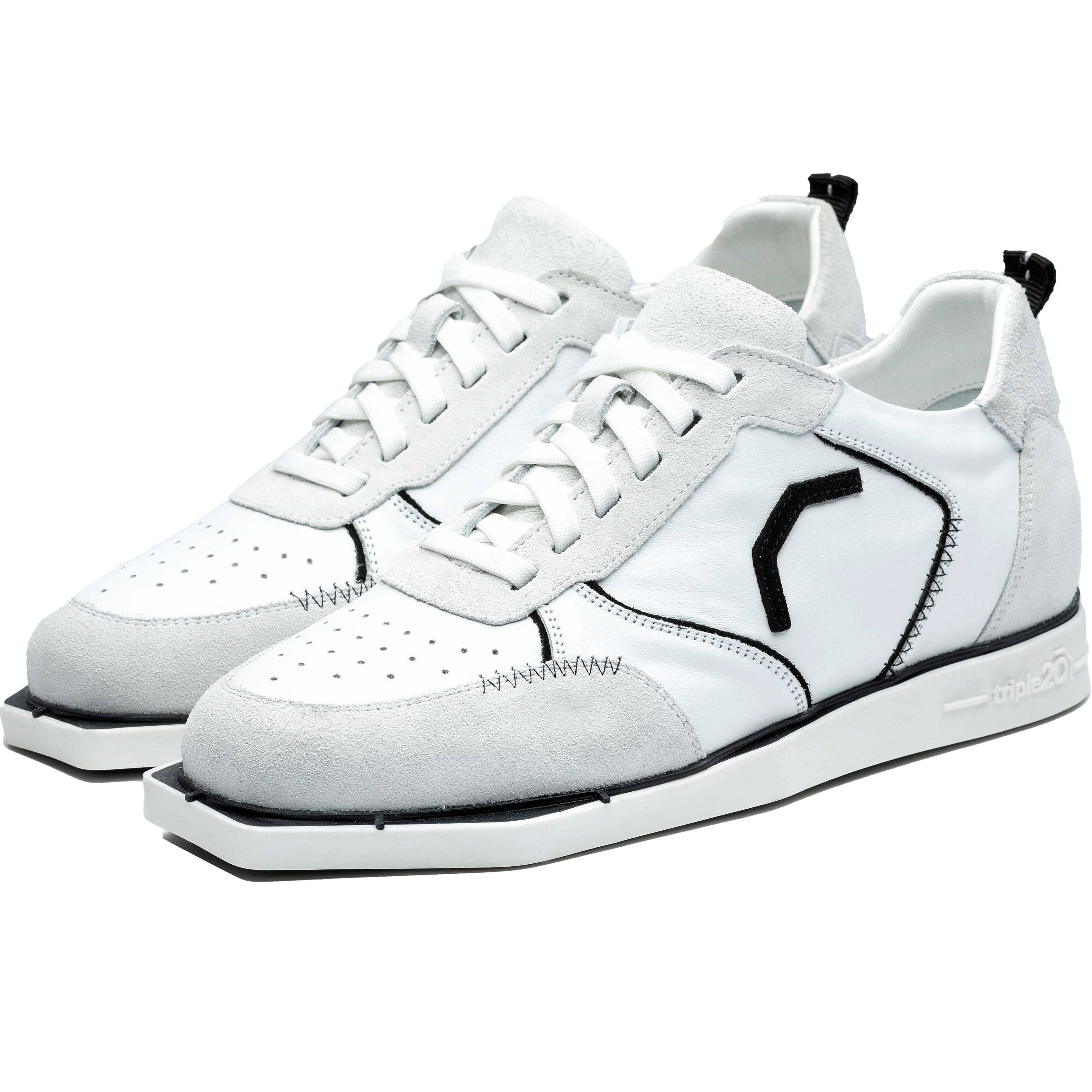 Triple20-Dartsshoes-Leder-Weiss-Schwarz Triple20 Dartsshoes - Leder Weiß/Schwarz