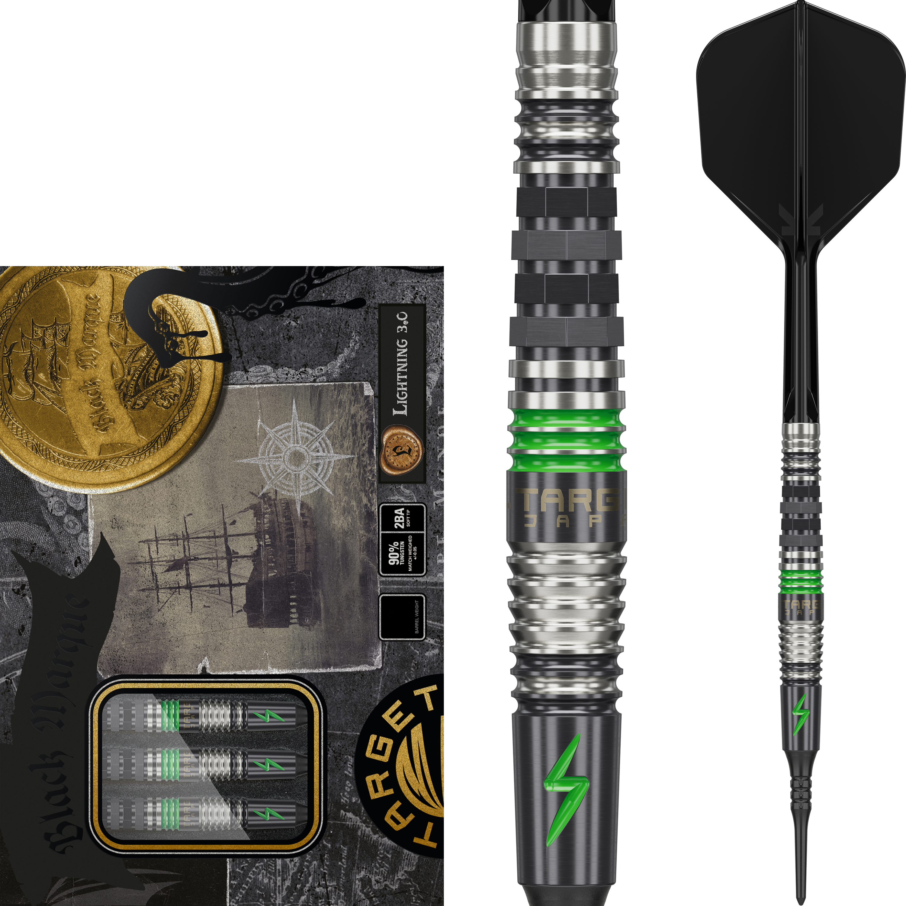 Target Japan - Black Marque Lightning 3.0 - Softdart Target Japan - Black Marque Lightning 3.0 - Softdart