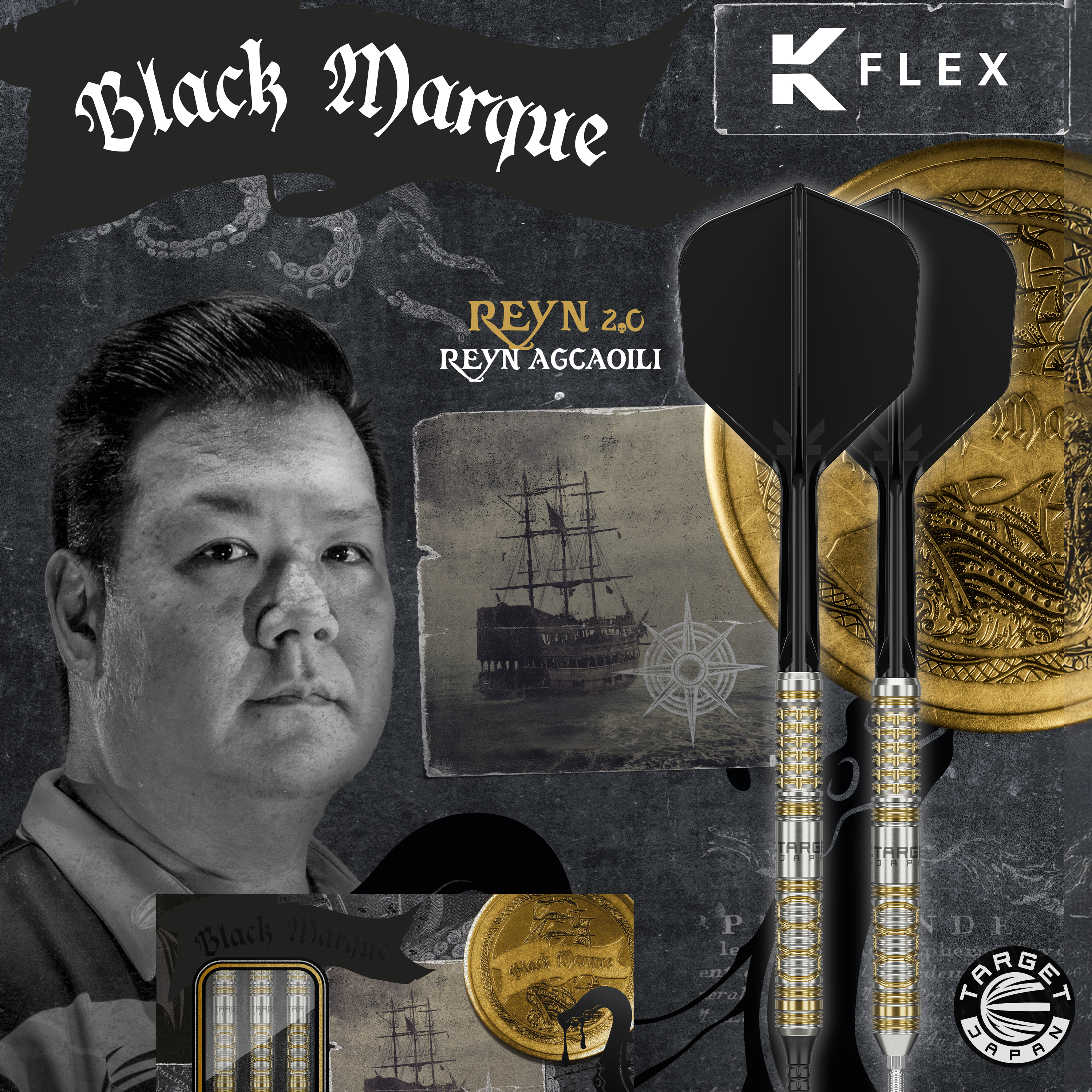 Target Japan - Swiss Point - Black Marque Reyn 2.0 - Steeldart Target Japan - Swiss Point - Black Marque Reyn 2.0 - Steeldart